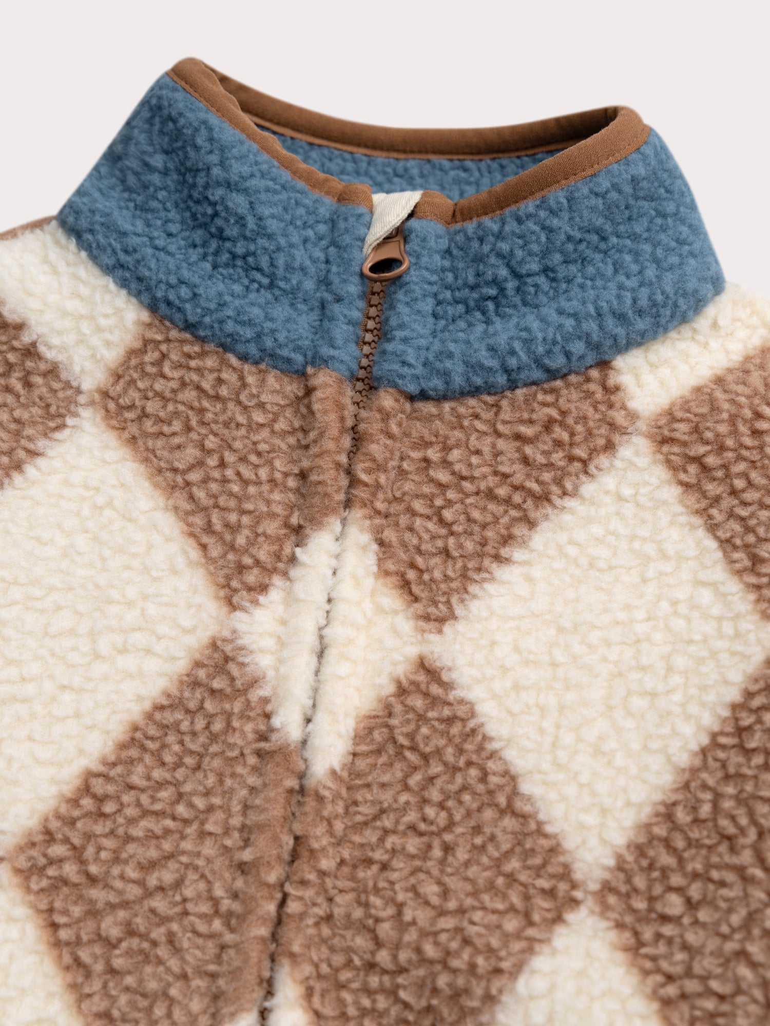 Veste effet mouton à carreaux