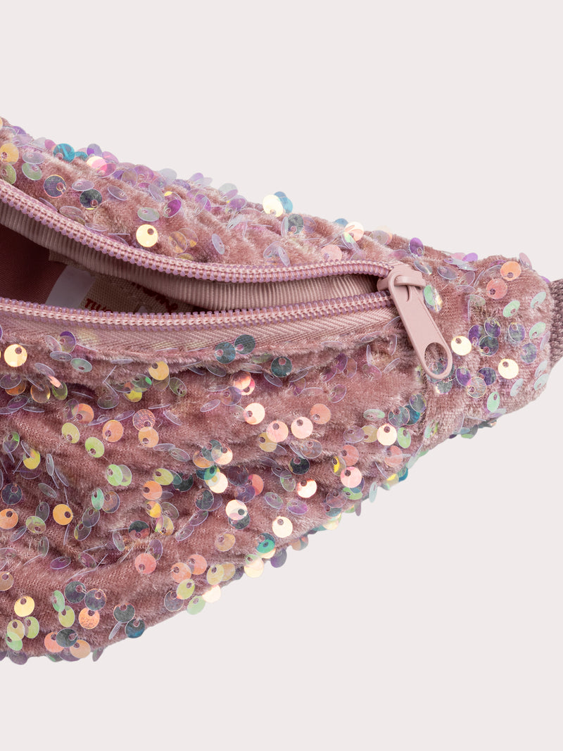 Sac banane à sequins roses pour fille