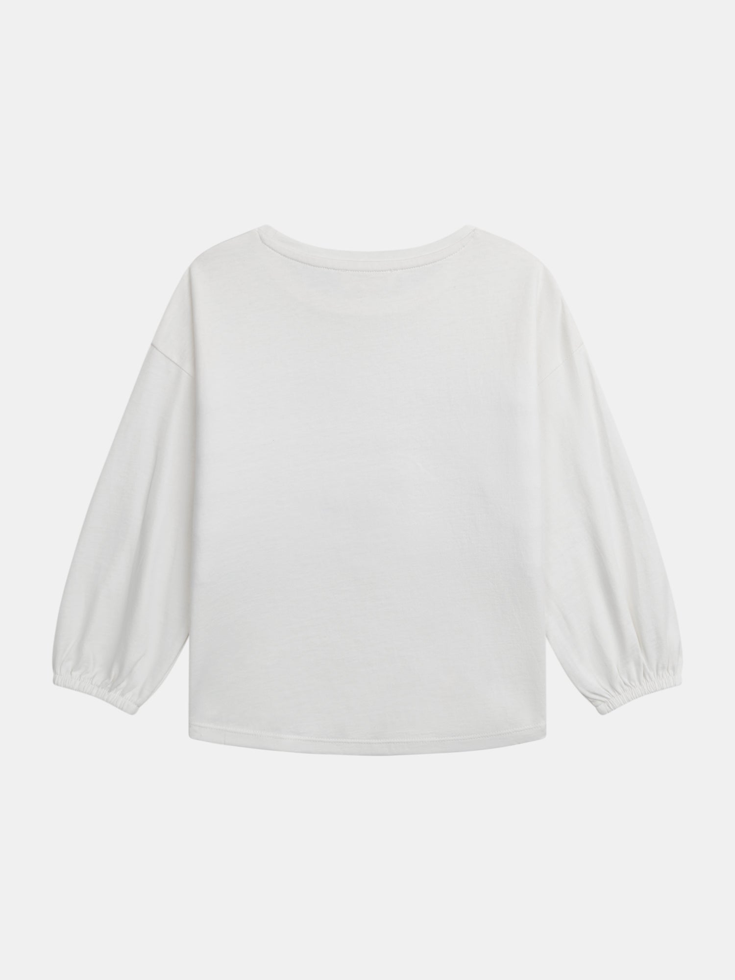 T-shirt blanc cassé à sequins bleus pour fille