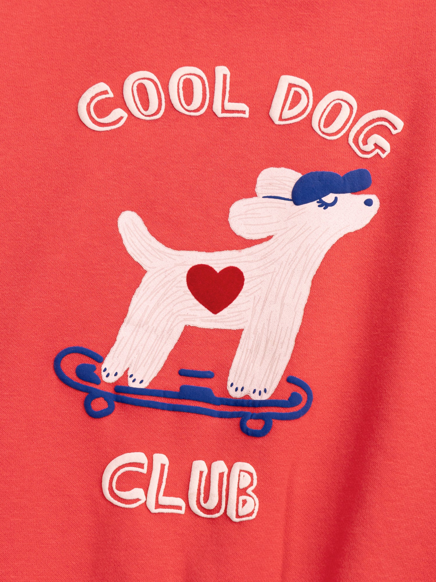 Sweat rouge animation chien pour fille