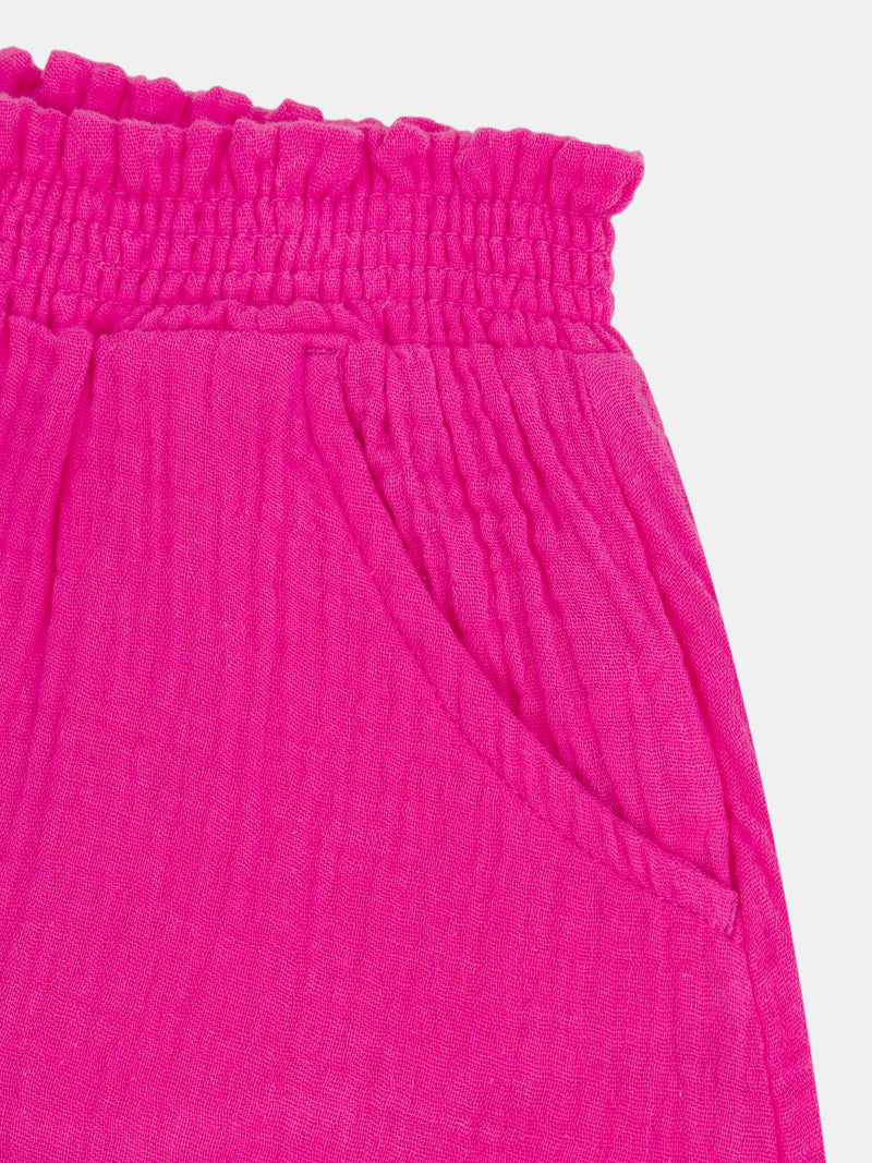 Short rose à poches pour fille