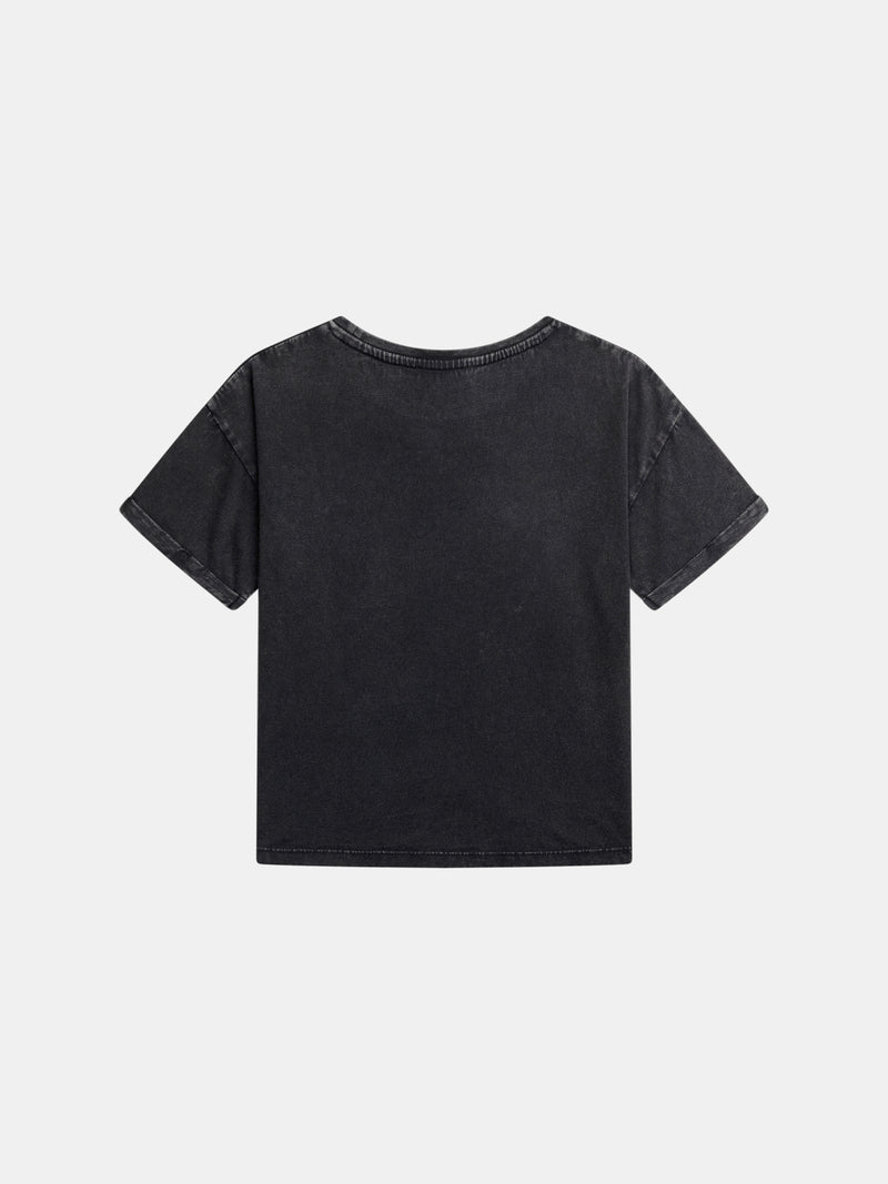 T-shirt gris foncé animation licorne pour fille