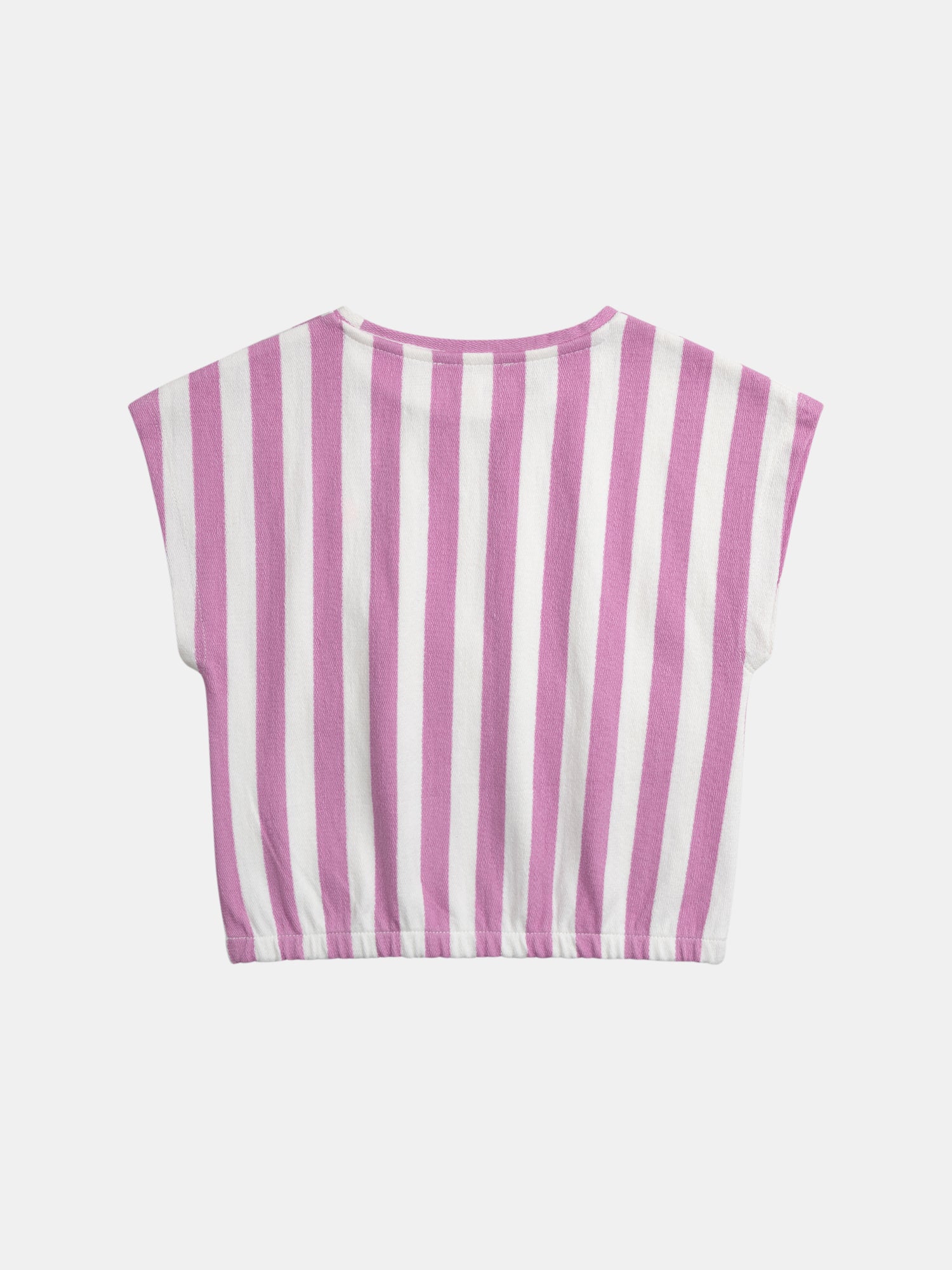 T-shirt rayé rose et écru pour fille