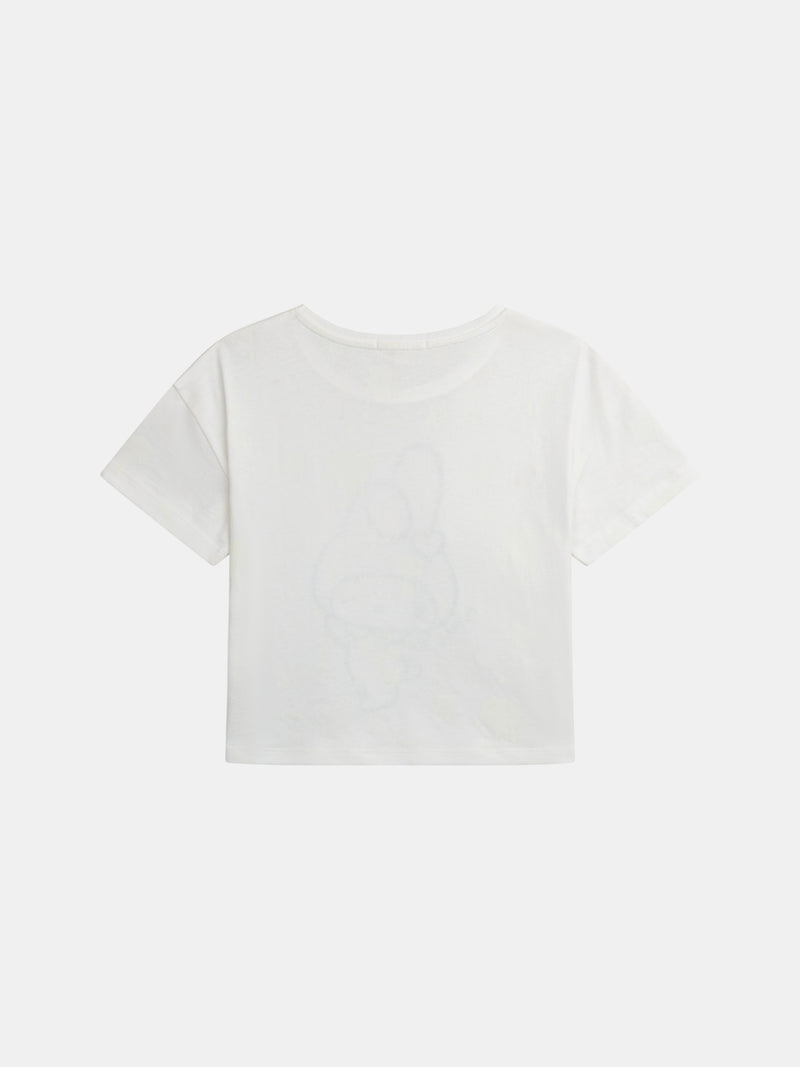 T-shirt blanc à imprimé photochronique