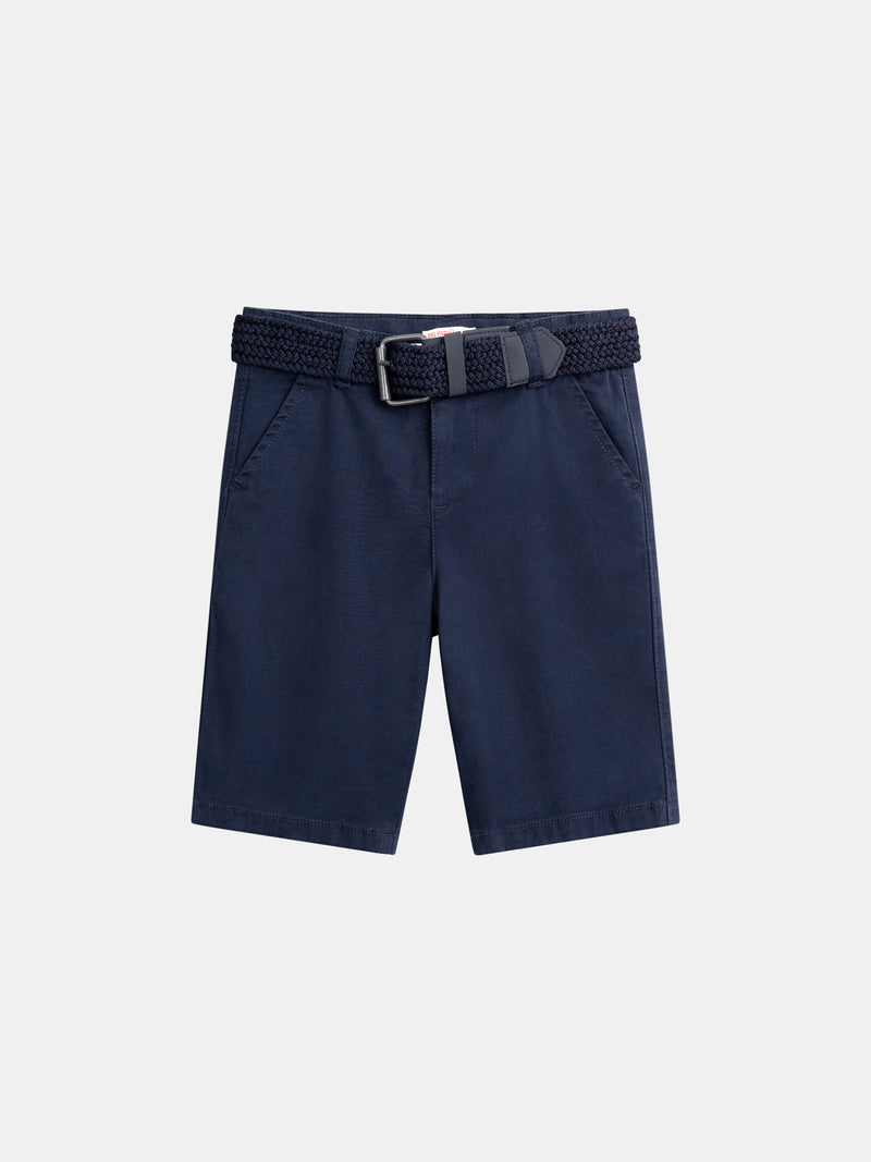 Bermuda bleu foncé avec ceinture pour garçon