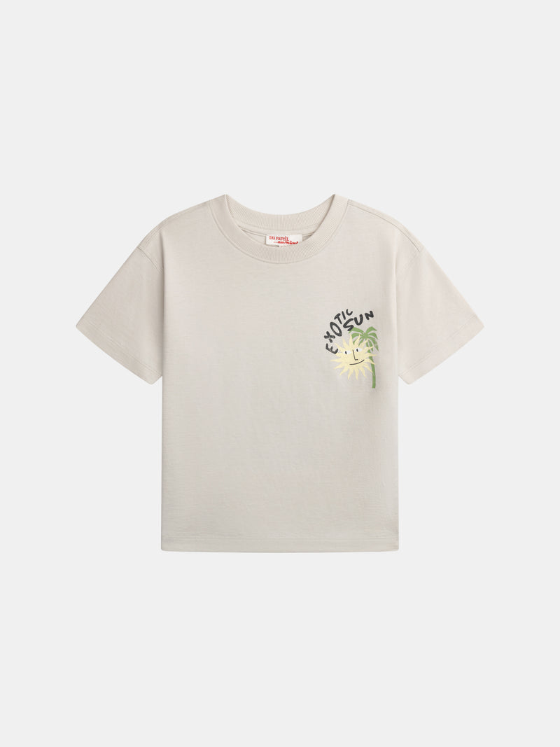 T-shirt beige animation exotic sun pour garçon