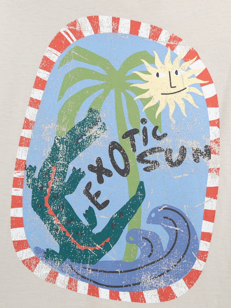 T-shirt beige animation exotic sun pour garçon