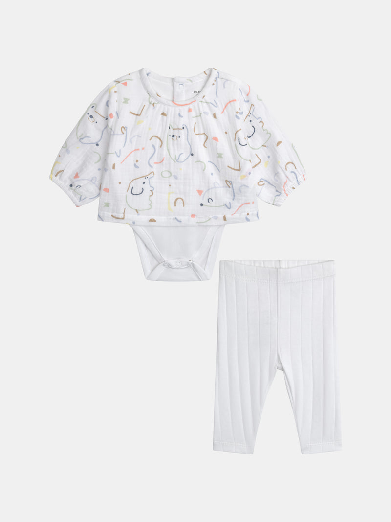 Ensemble body 2 en 1 et legging mixte de naissance