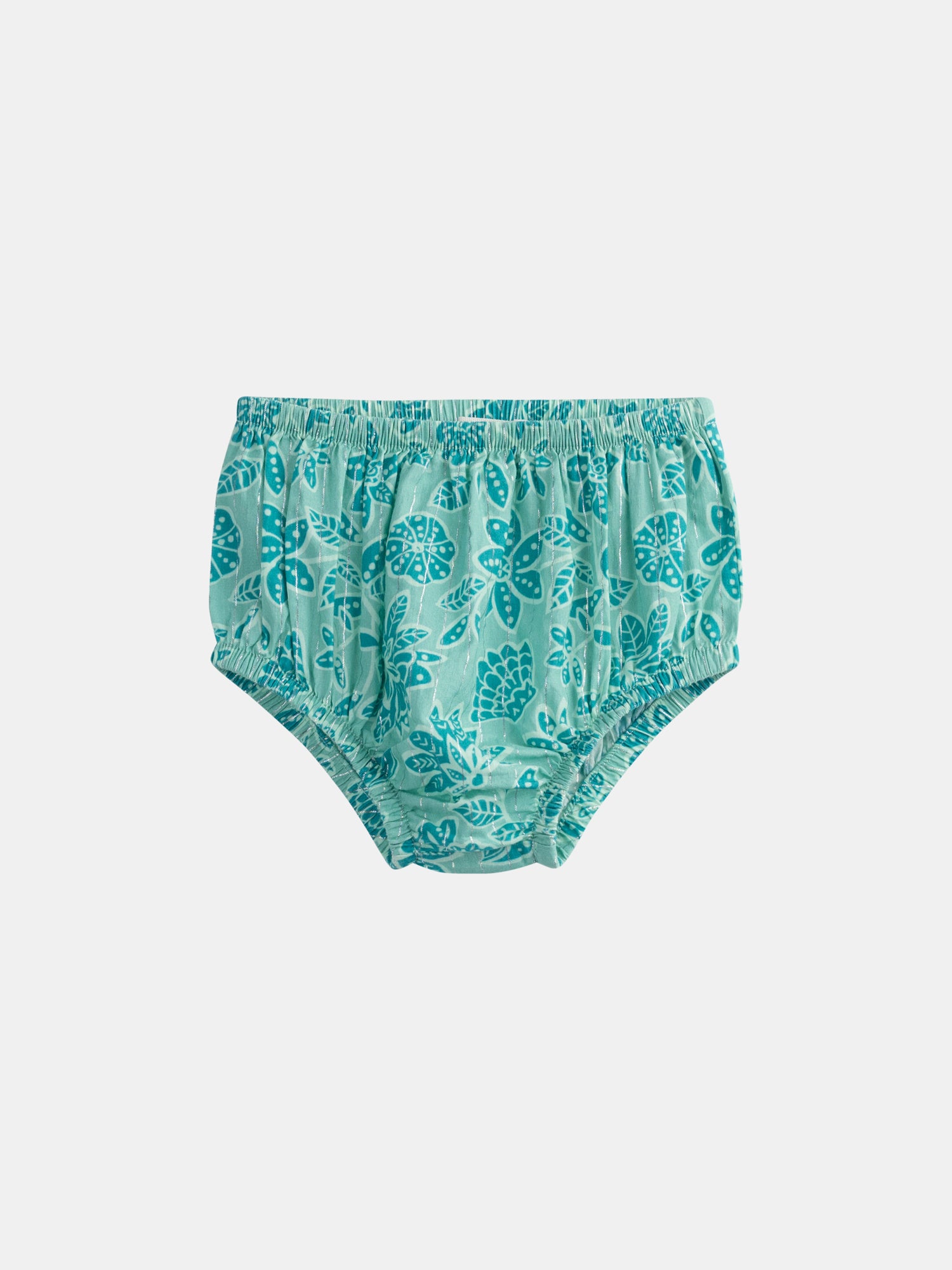 Robe vert d'eau à imprimé floral intégral pour bébé fille