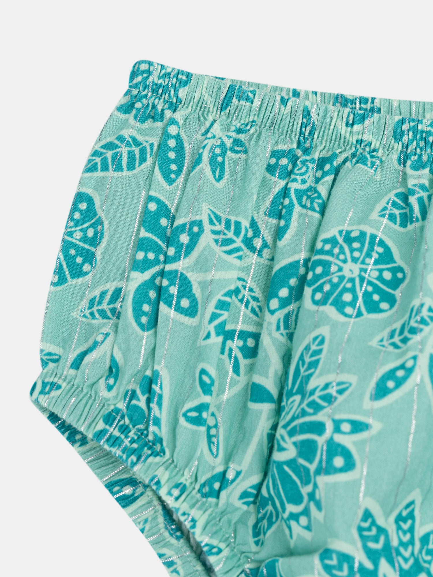 Robe vert d'eau à imprimé floral intégral pour bébé fille