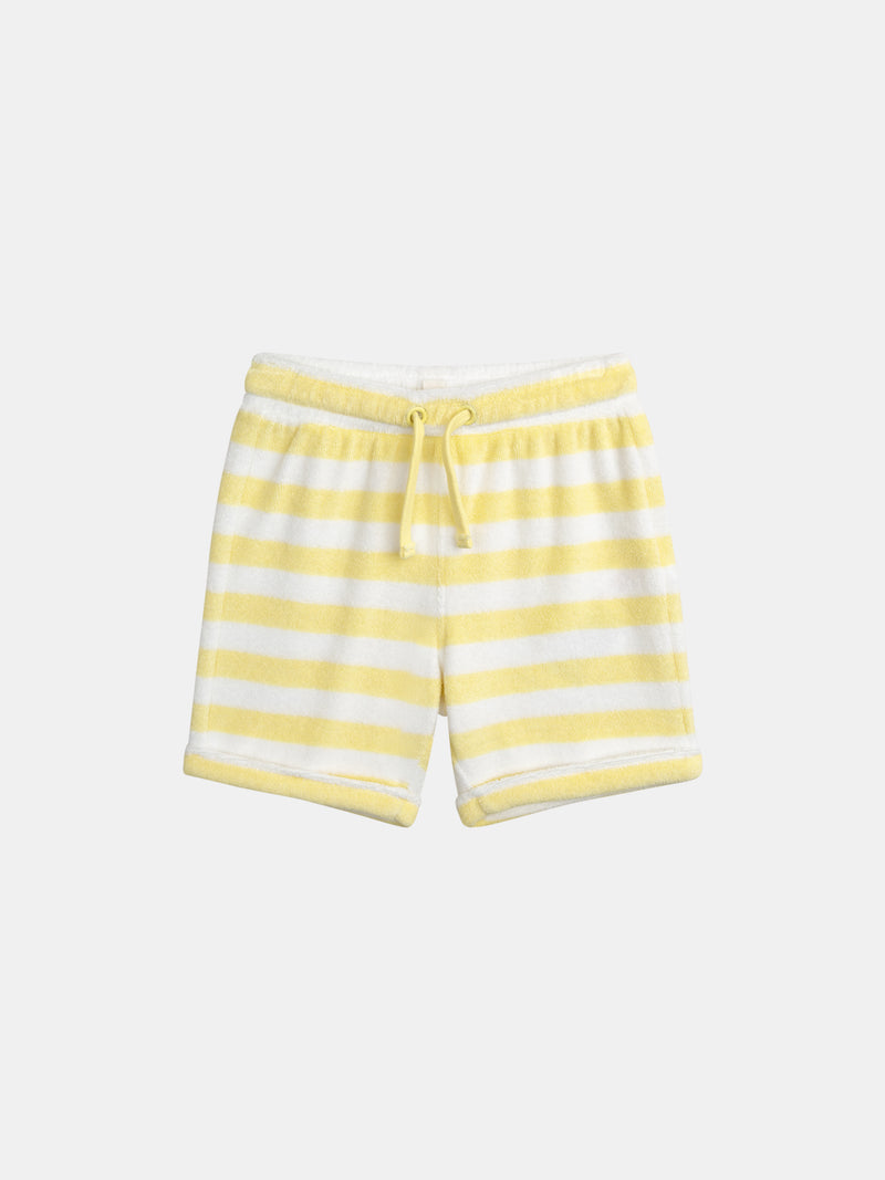 Ensemble t-shirt et short rayé Jaune paille pour bébé garçon