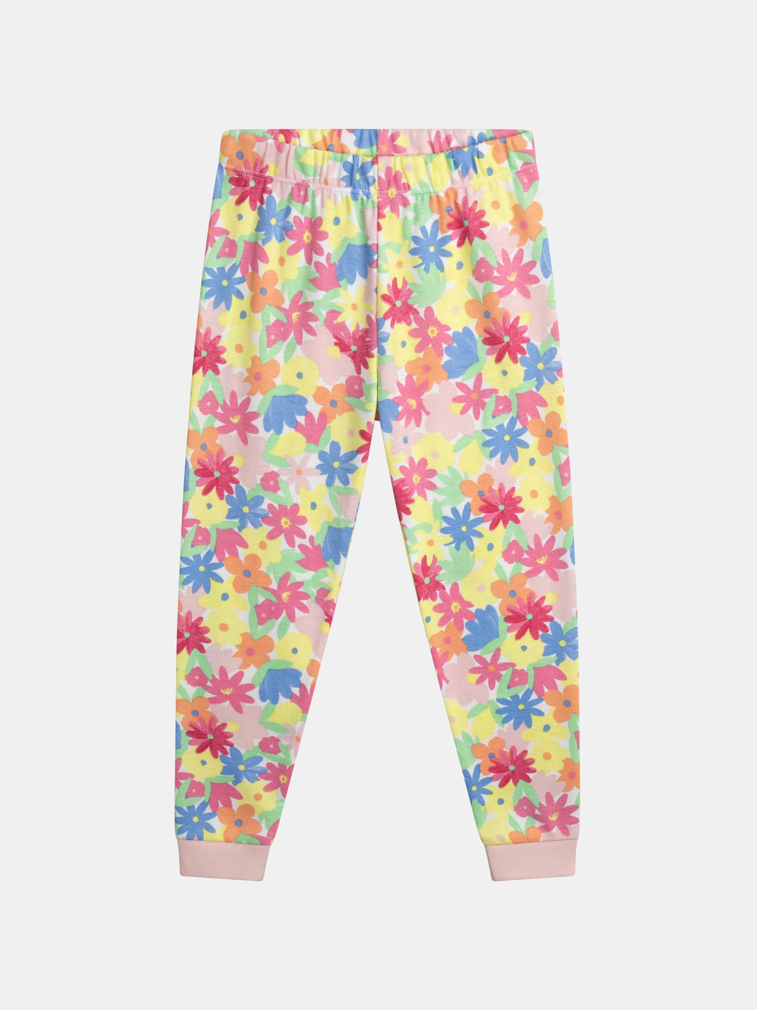 Pyjama long avec imprimé intégral "fleurs multicolores" pour enfant fille