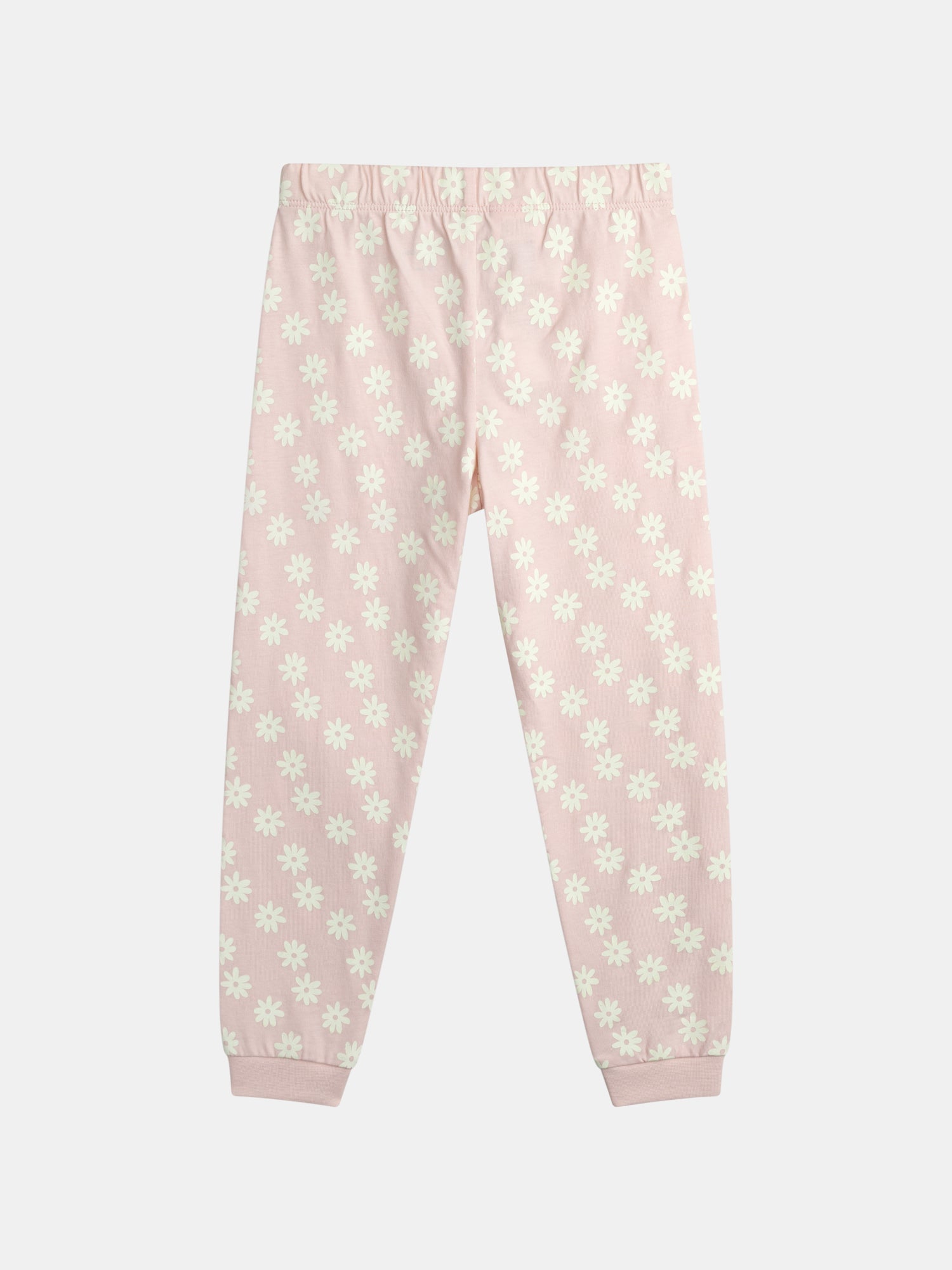 Pyjama long phosphorescent rose poudré à motif licorne pour enfant fille