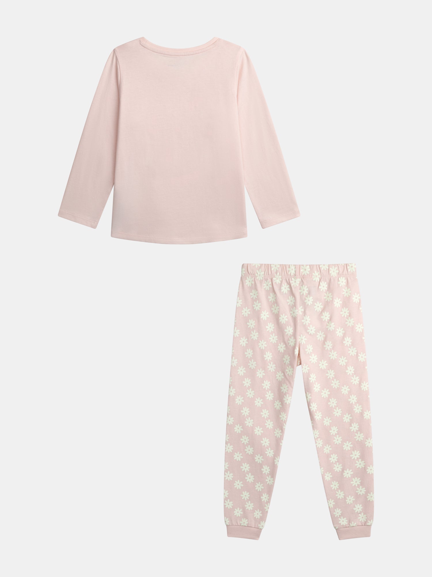 Pyjama long phosphorescent rose poudré à motif licorne pour enfant fille