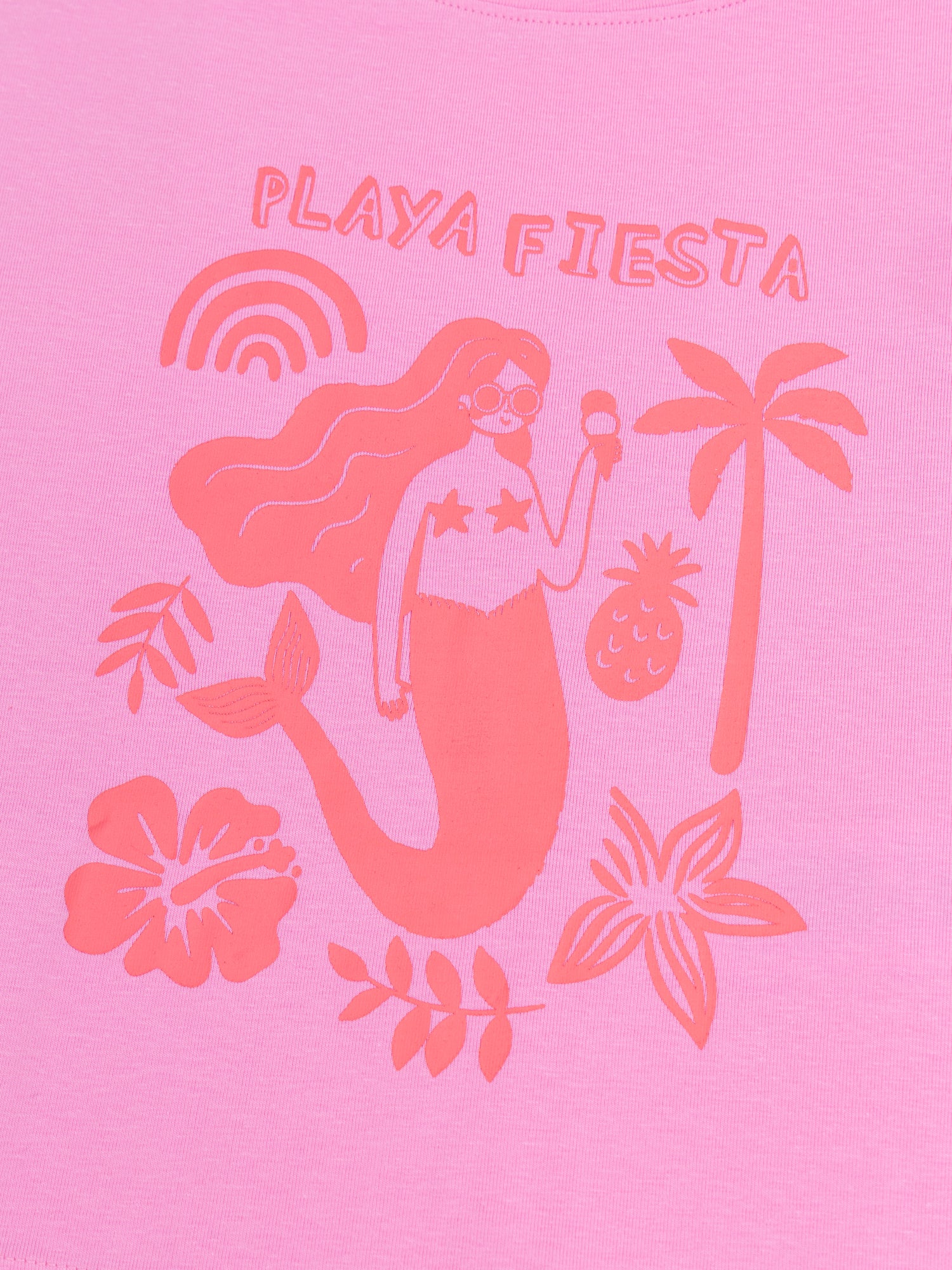 Pyjama court rose avec imprimé "Playa Fiesta" pour enfant fille