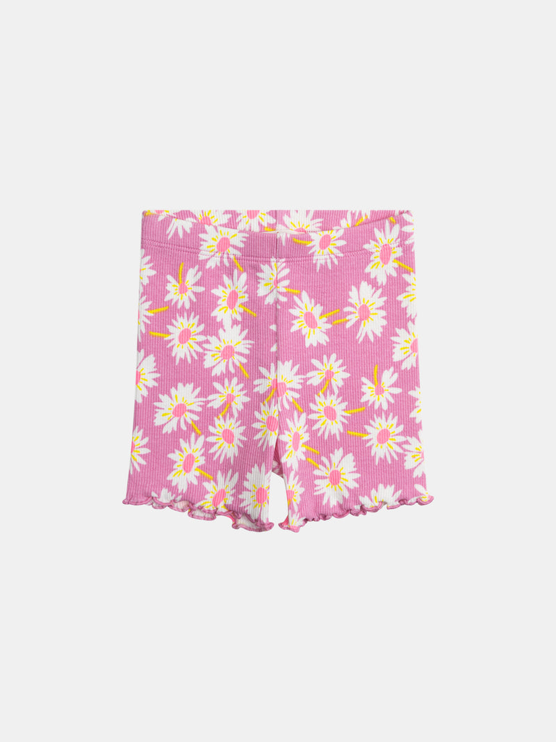 Cycliste rose à fleurs pour bébé fille