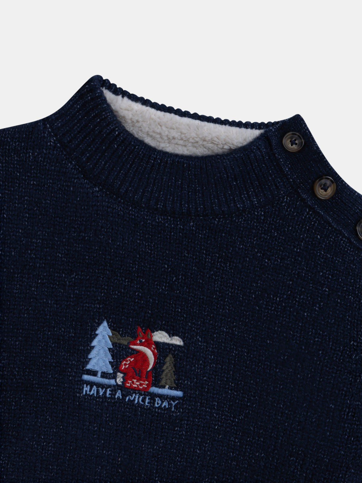 Pull bleu foncé à col montant pour garçon