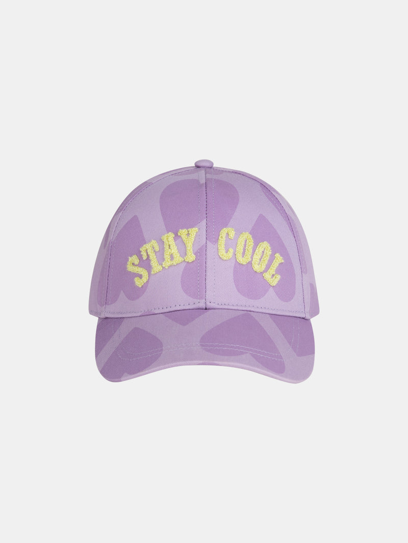 Casquette avec imprimé coeur et écriture pour fille