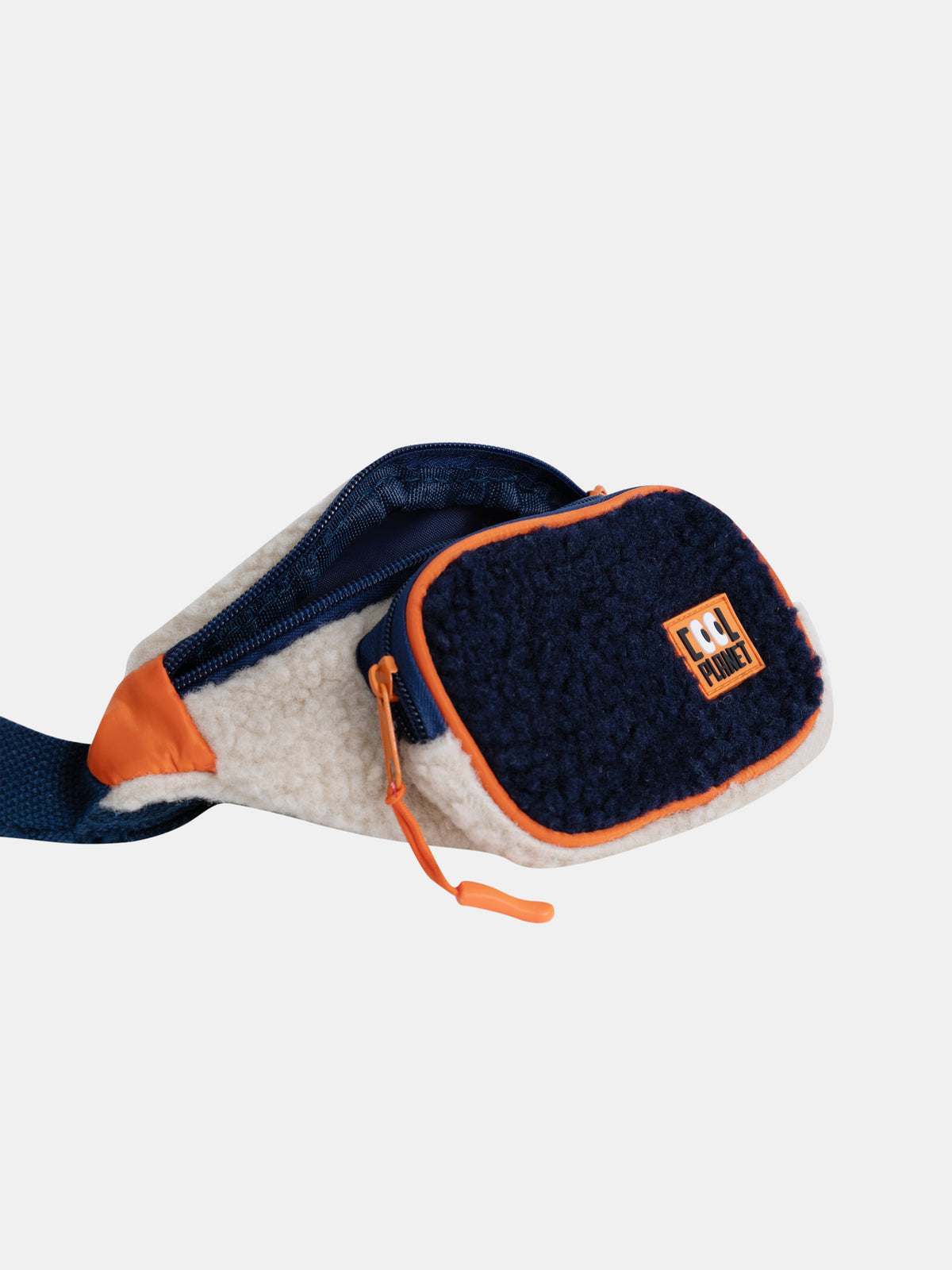 Sac banane fausses fourure et assemblage tricolore pour garçon