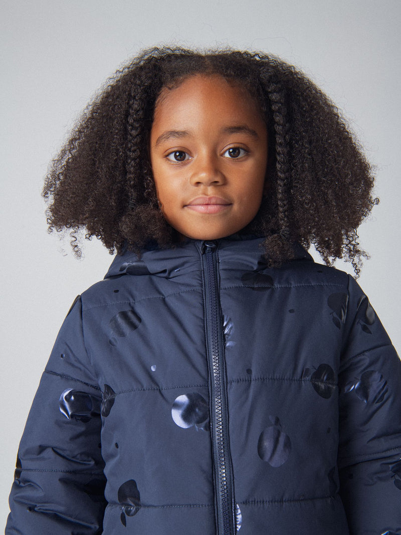 Parka réversible imprimé pommes pour fille