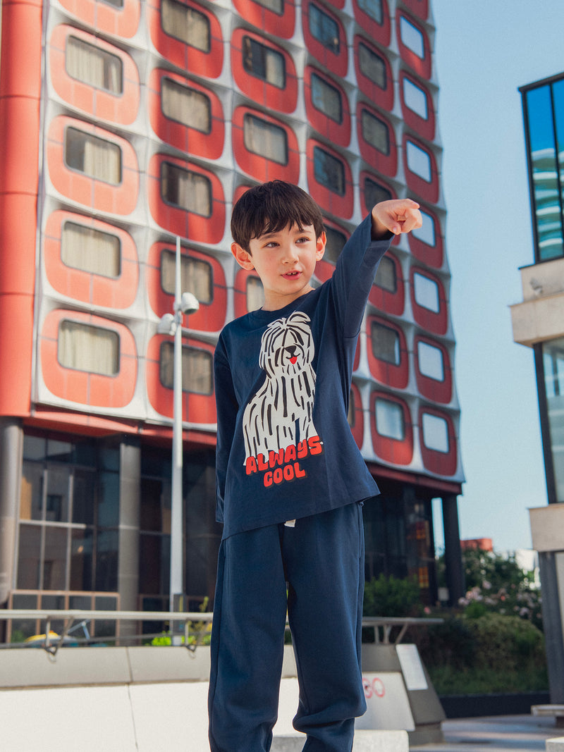 Bas de jogging bleu foncé pour garçon