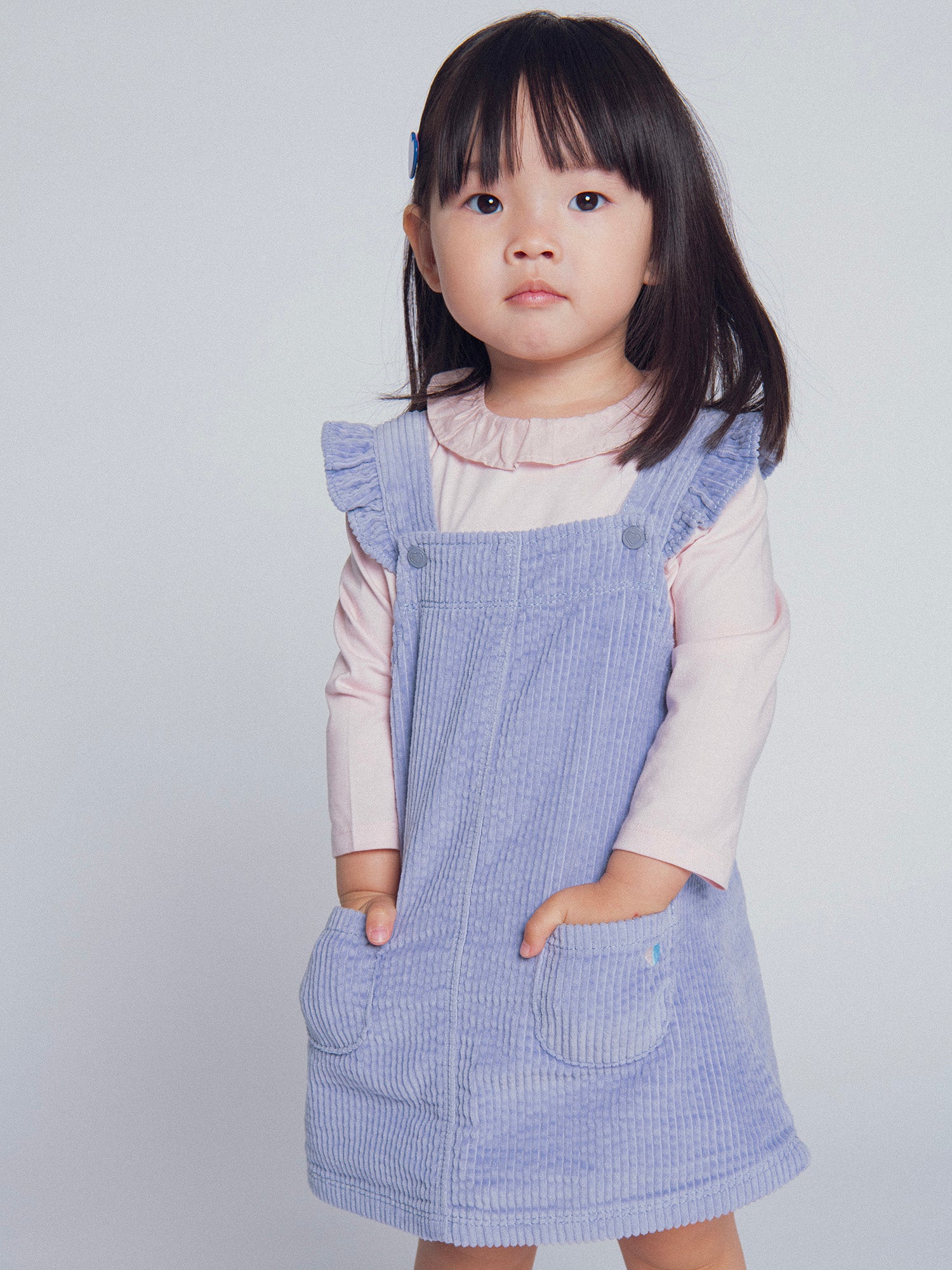 Brassière à col volanté rose poudré pour bébé fille