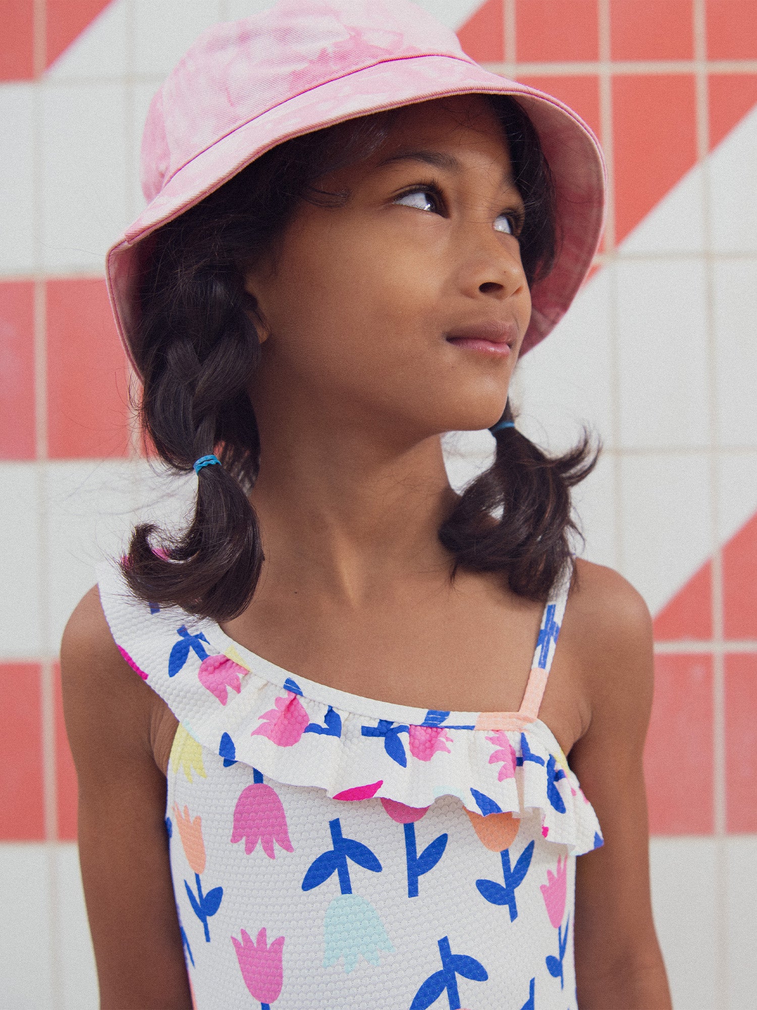 Maillot de bain 1 pièce imprimé tulipes pour fille