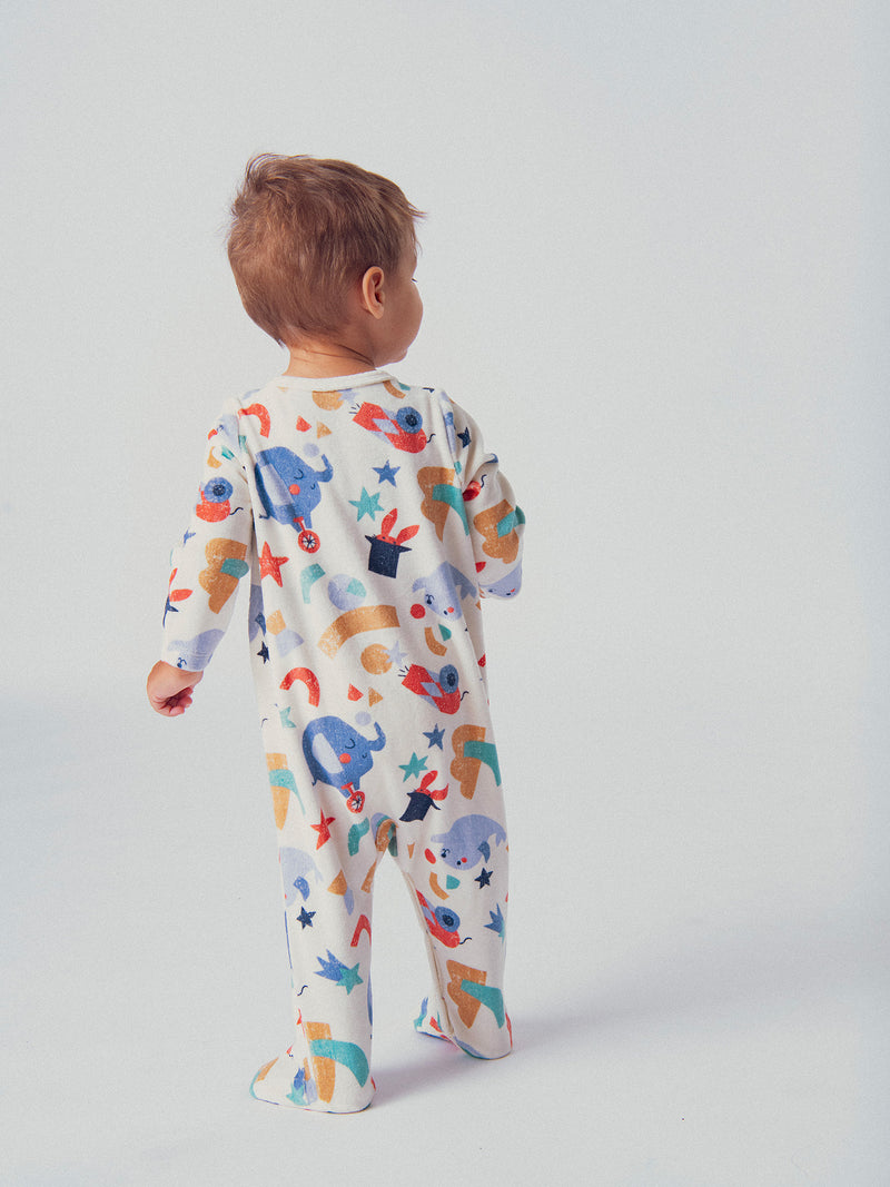 Grenouillère grege imprimée all-over cirque pour bébé garçon