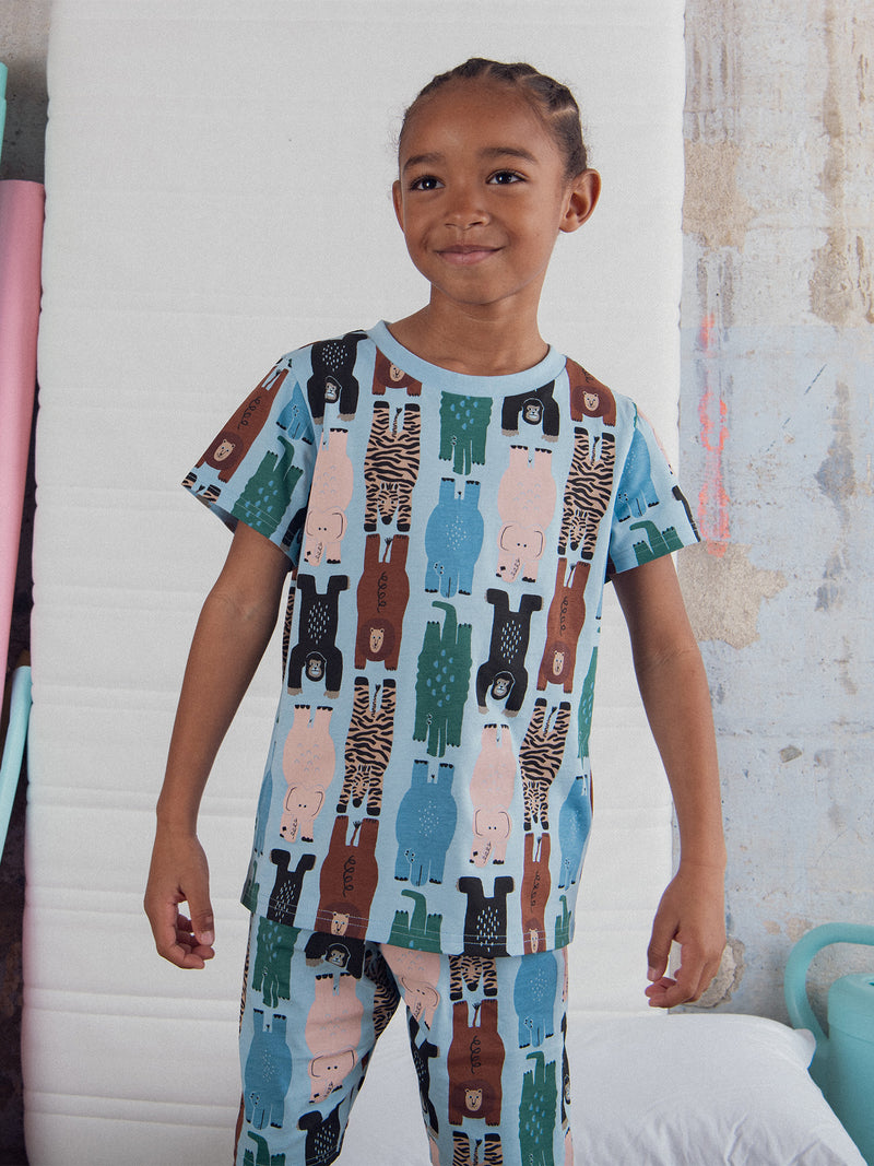 Pyjama court imprimé "Jungle Party" pour enfant garçon