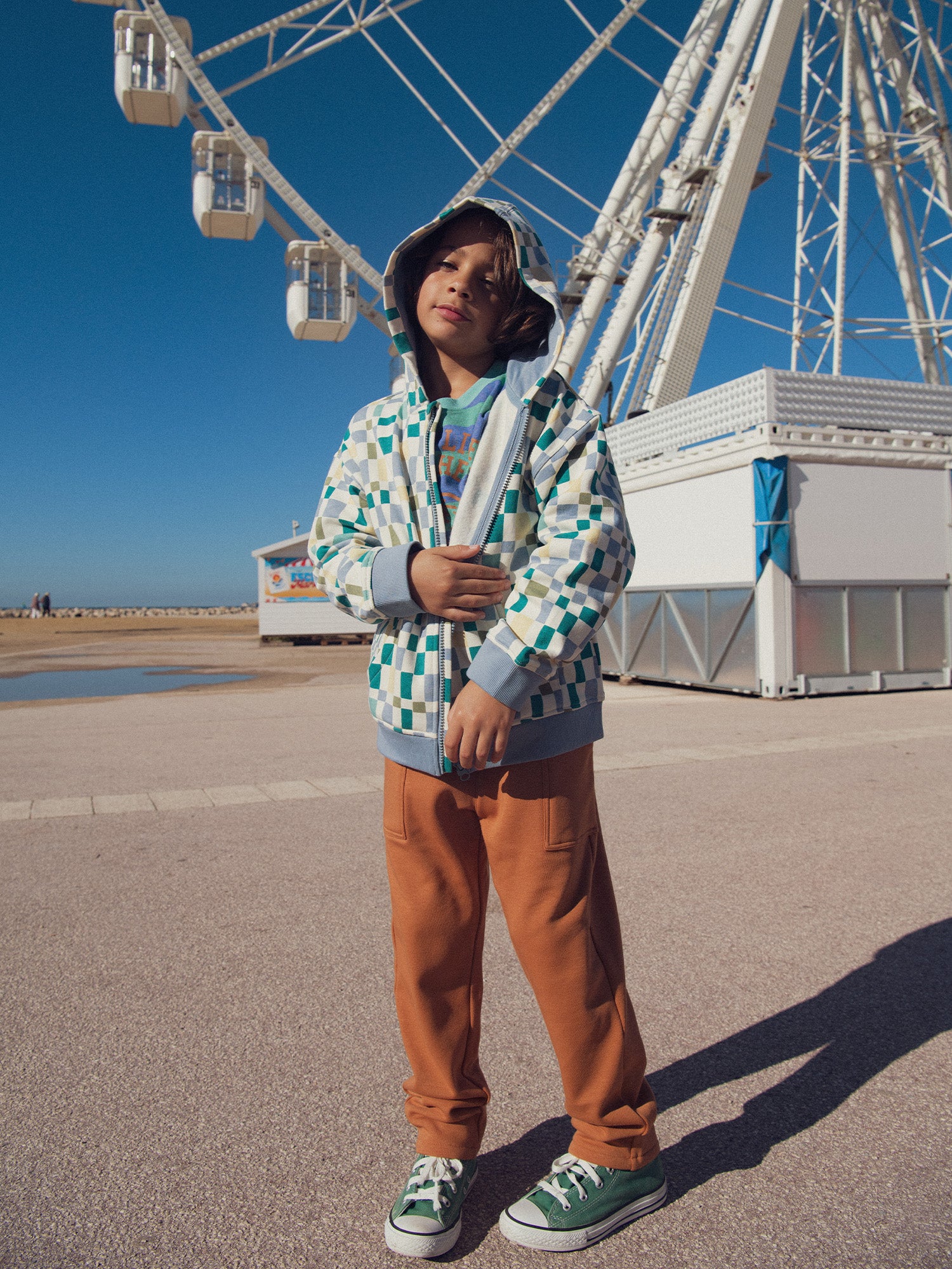 Pantalon en molleton marron doublé chaud pour garçon