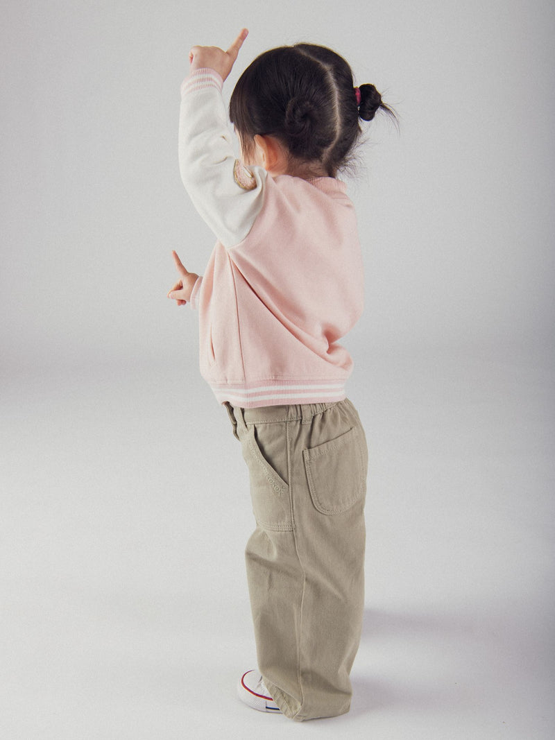Bomber rose vintage pour bébé fille