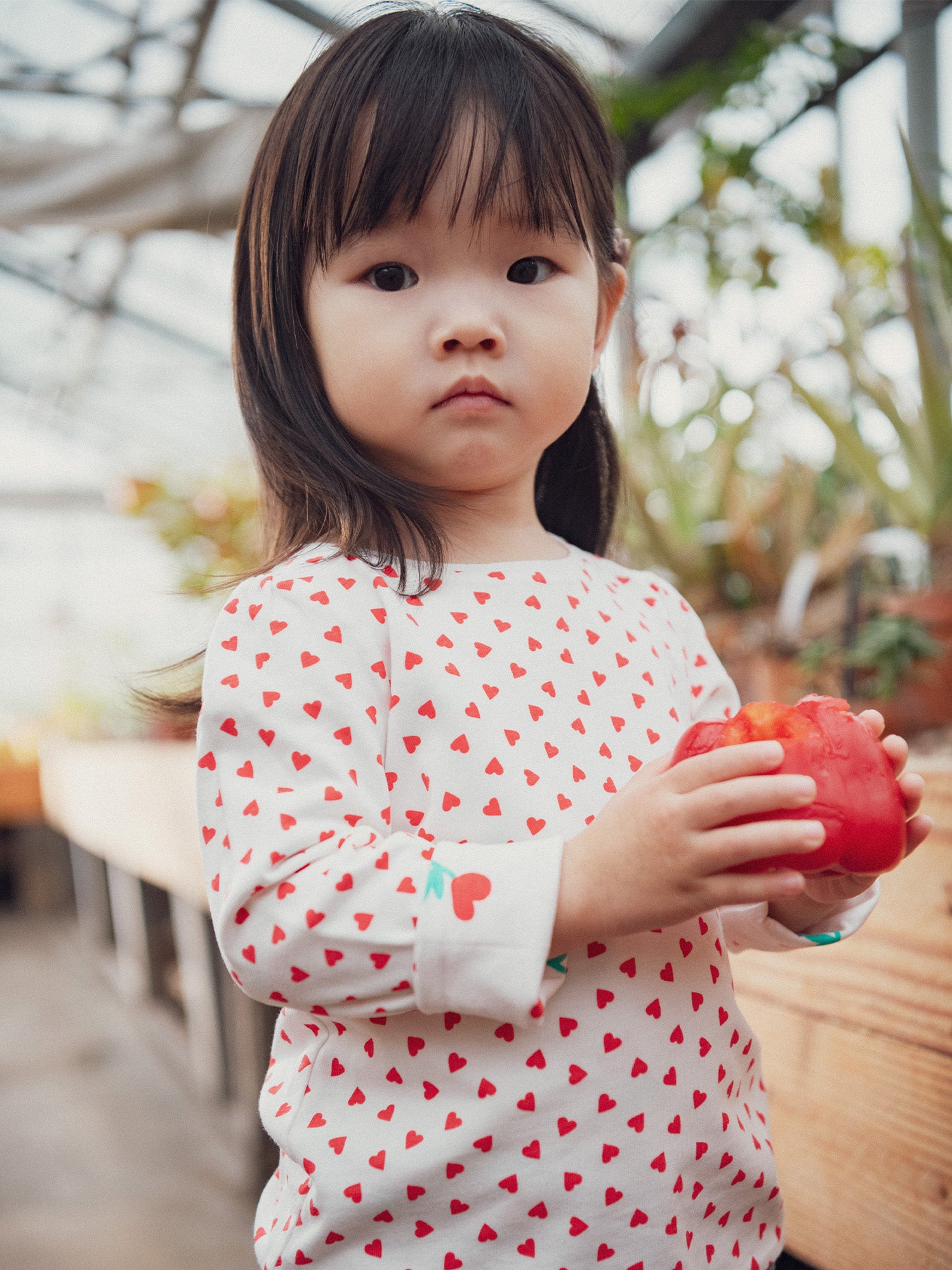 T-shirt réversible motif cœur pour bébé fille