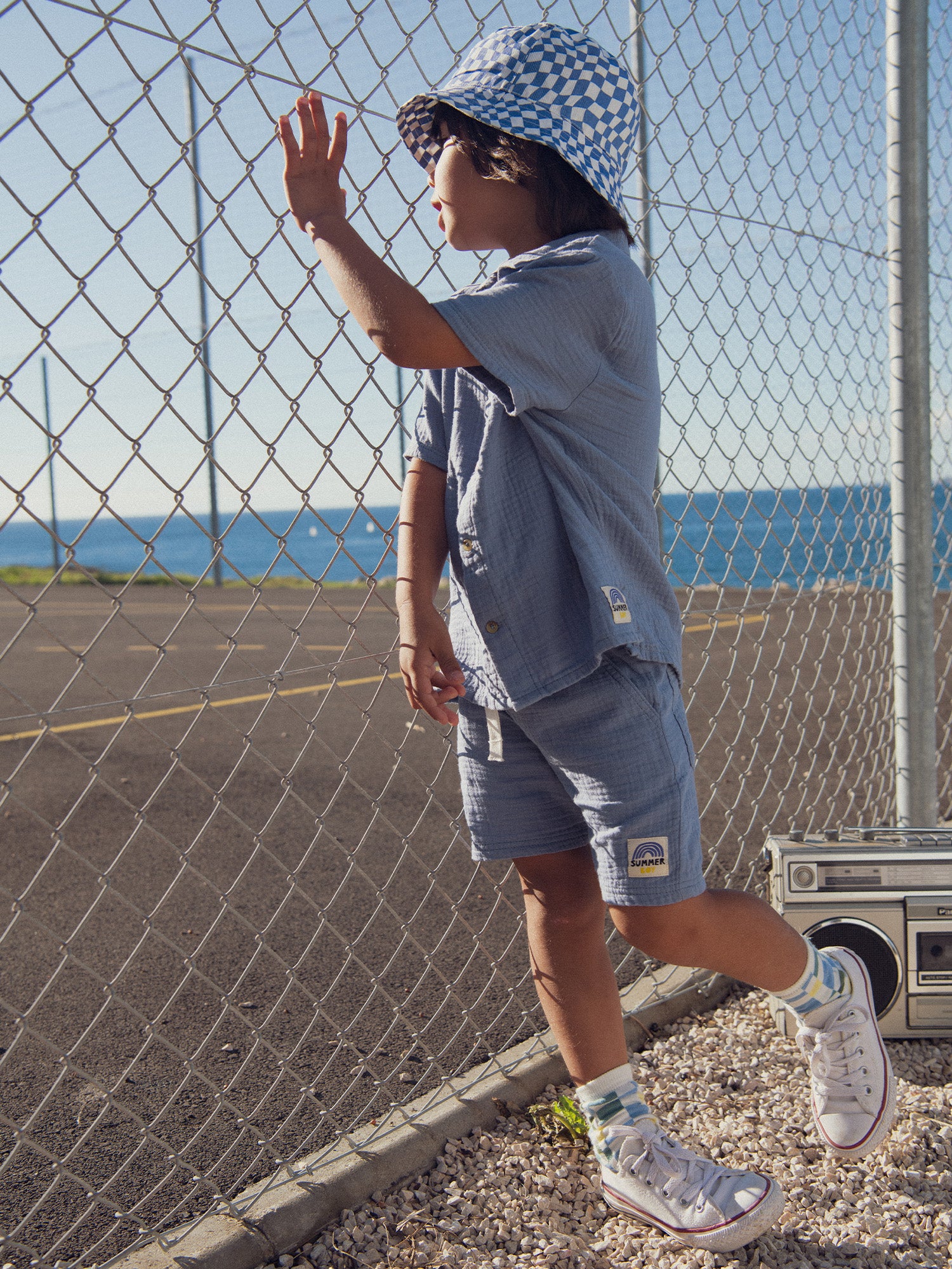 Bermuda bleu à poches pour garçon