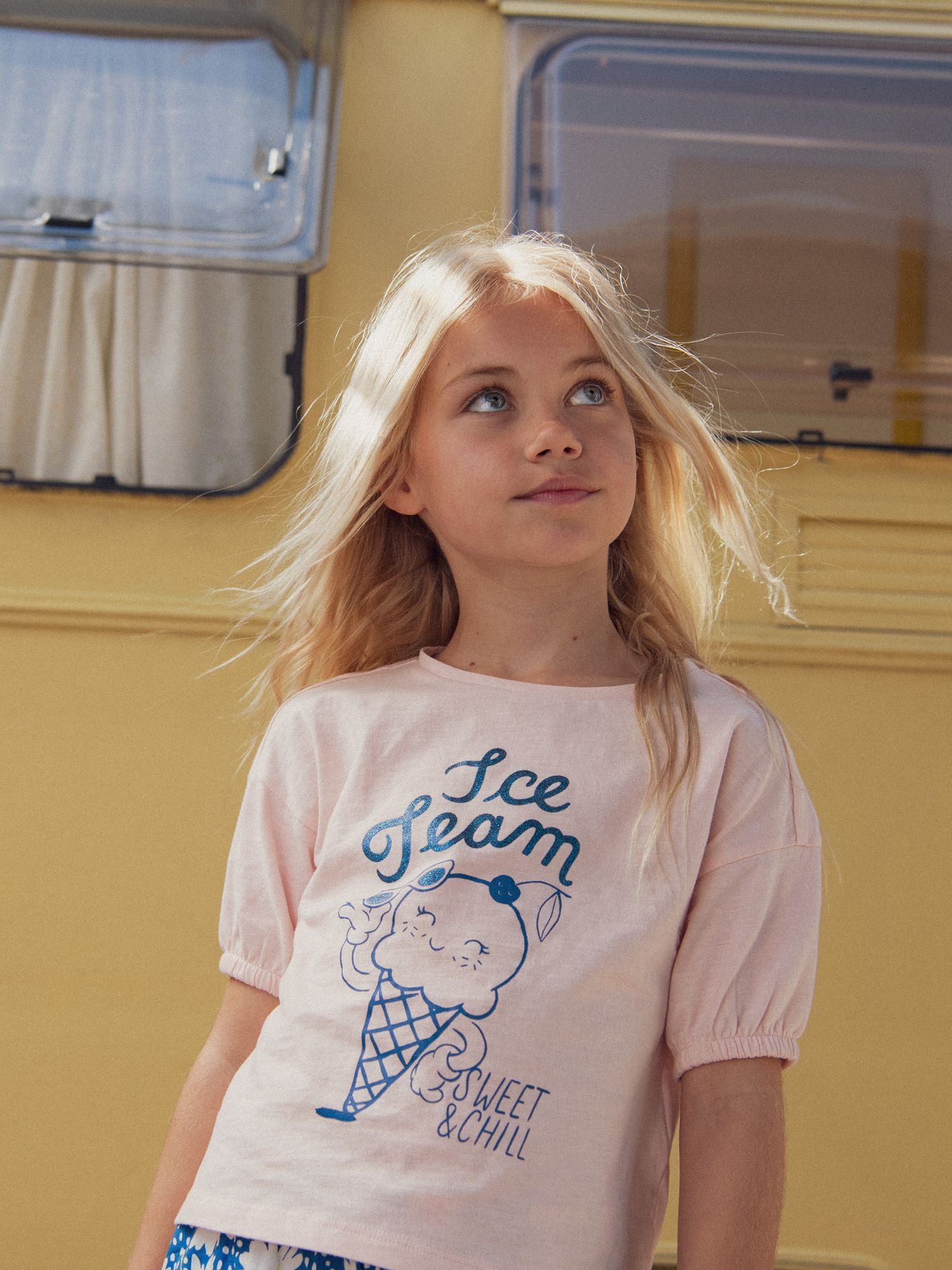 T-shirt rose animation glace pour fille