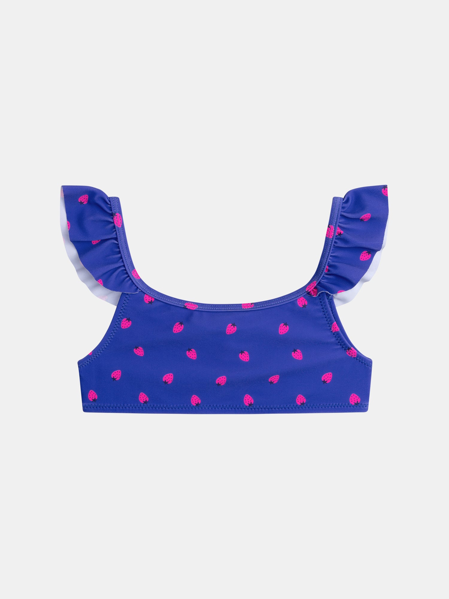 Maillot de bain bleu 2 pièces imprimé fraise pour fille