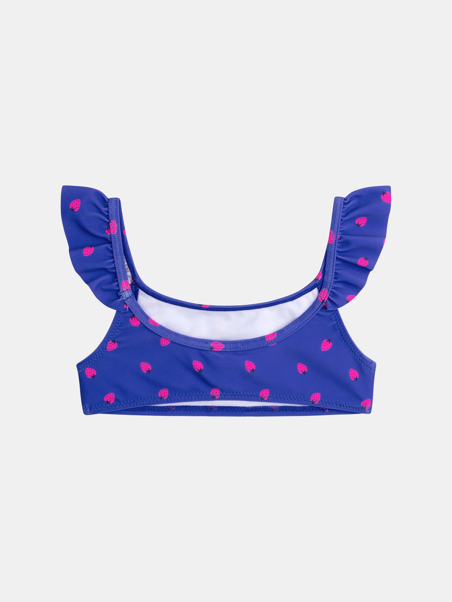 Maillot de bain bleu 2 pièces imprimé fraise pour fille