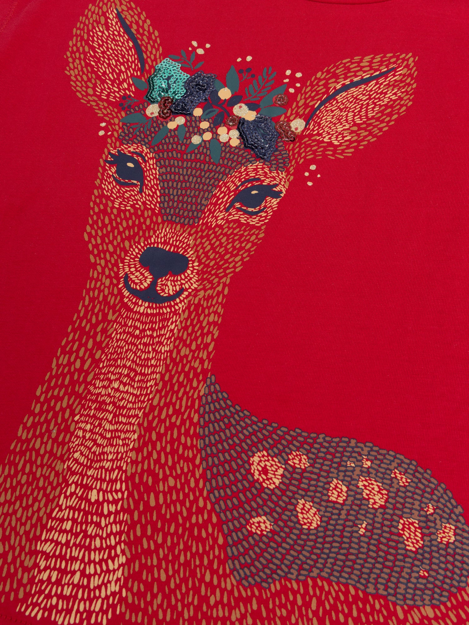 T-shirt manches courtes animation biche pour fille