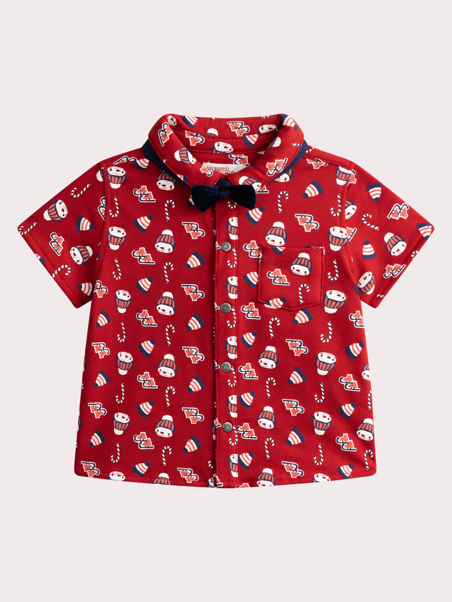 Chemise manches courtes à imprimé hivernal pour bébé garçon