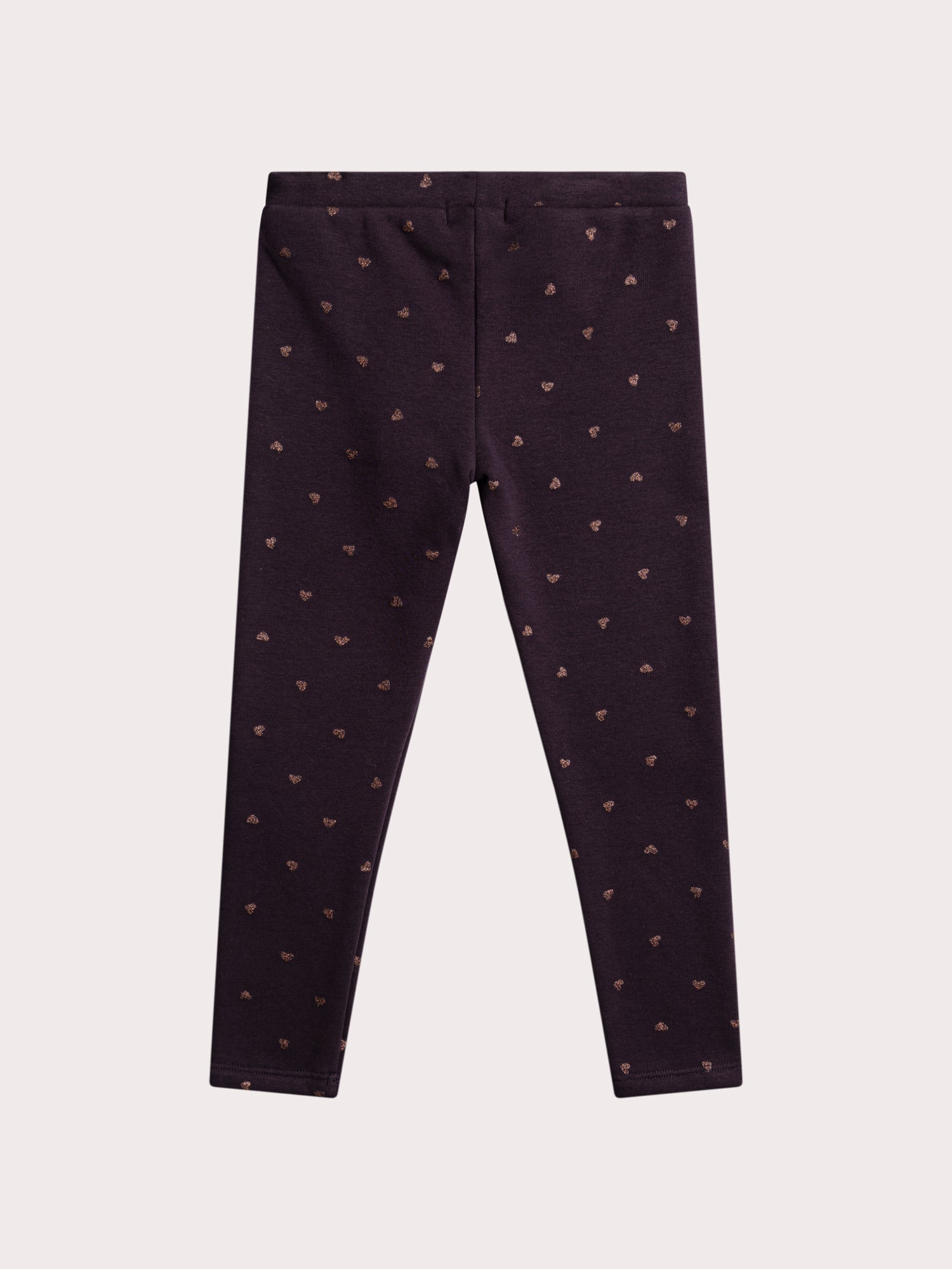 Legging violet imprimé coeur pailleté