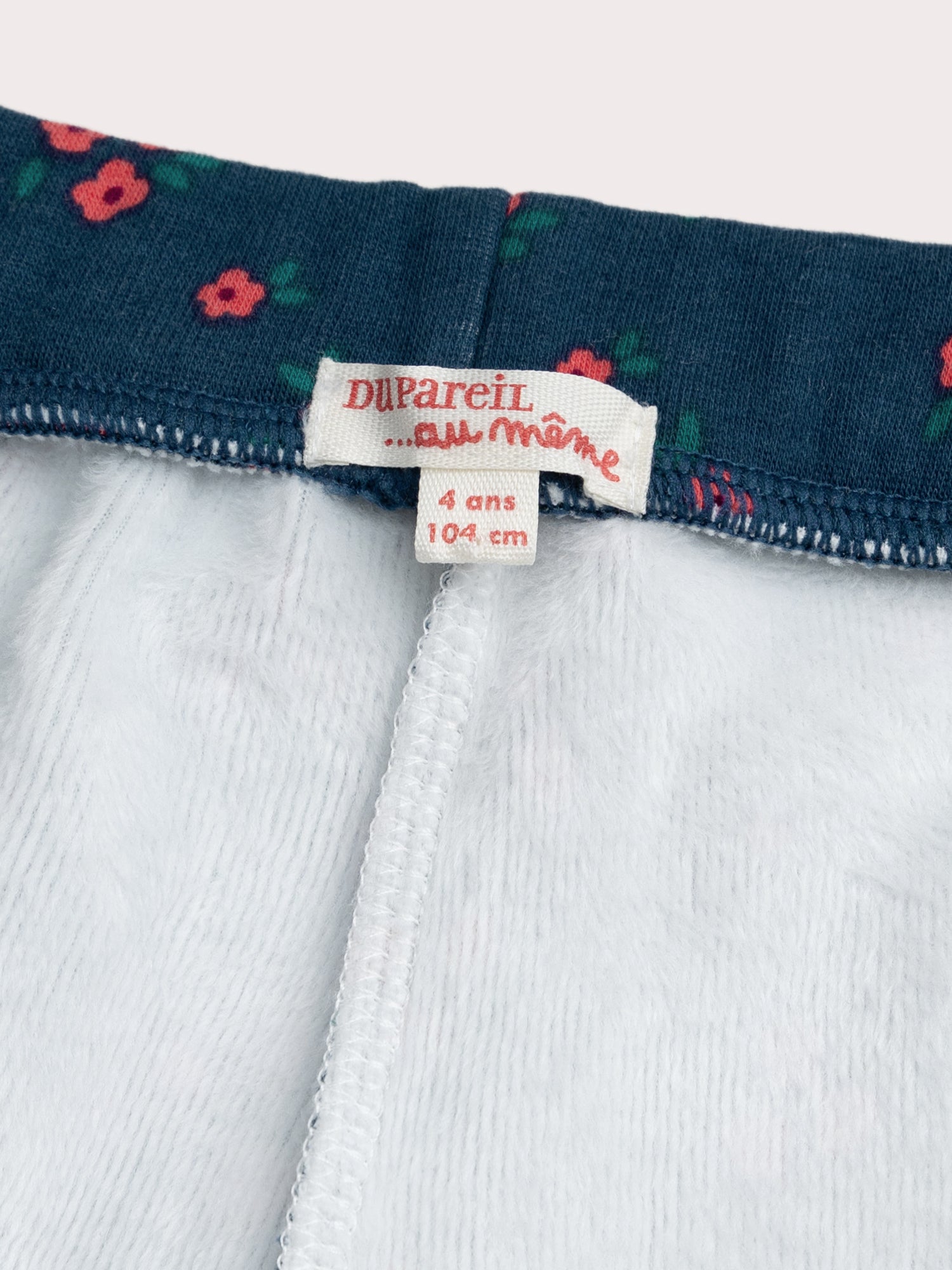 Pantalon en molleton fourré imprimé fleuri