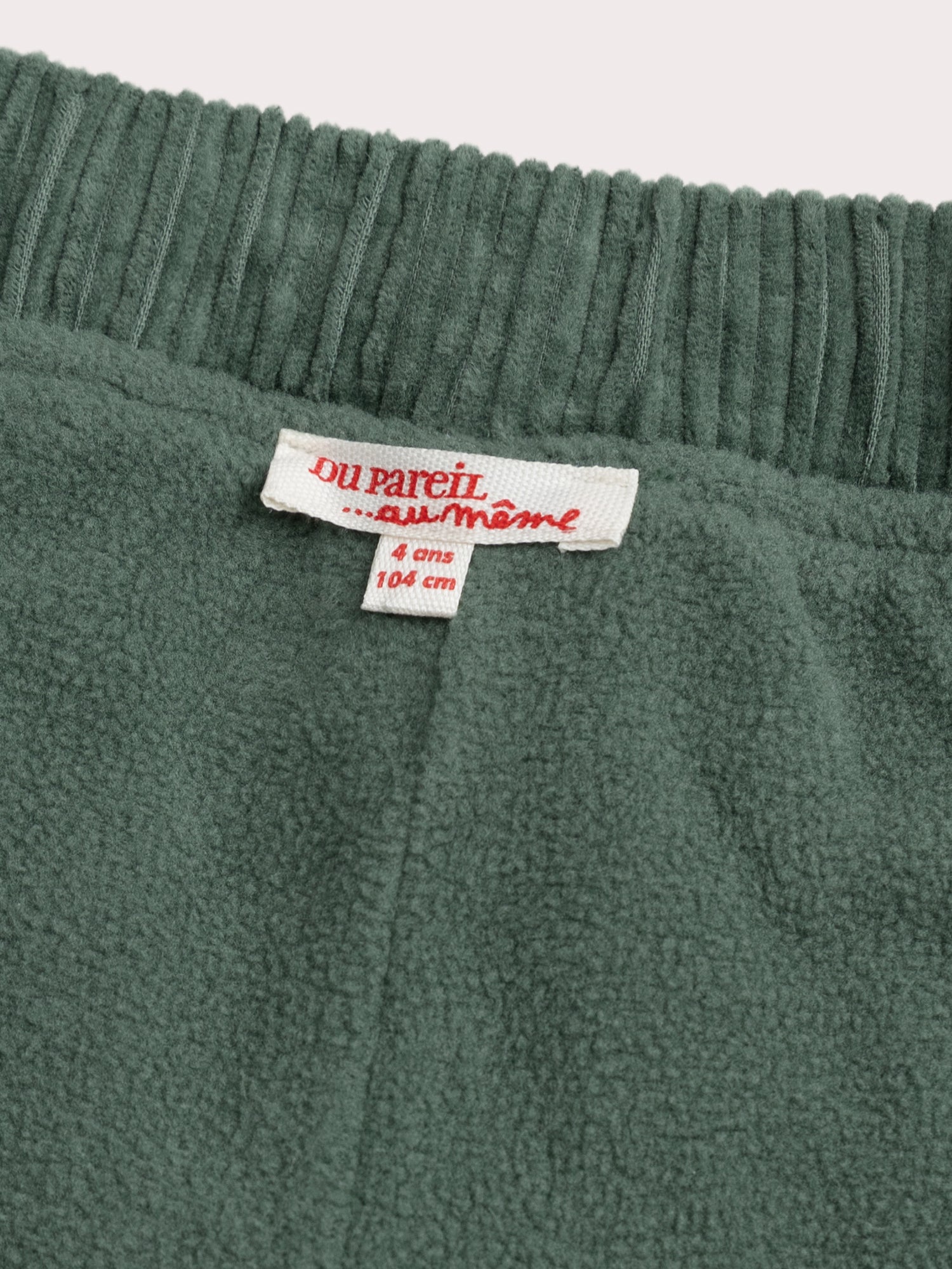 Pantalon vert en velours grosses côtes doublé chaud