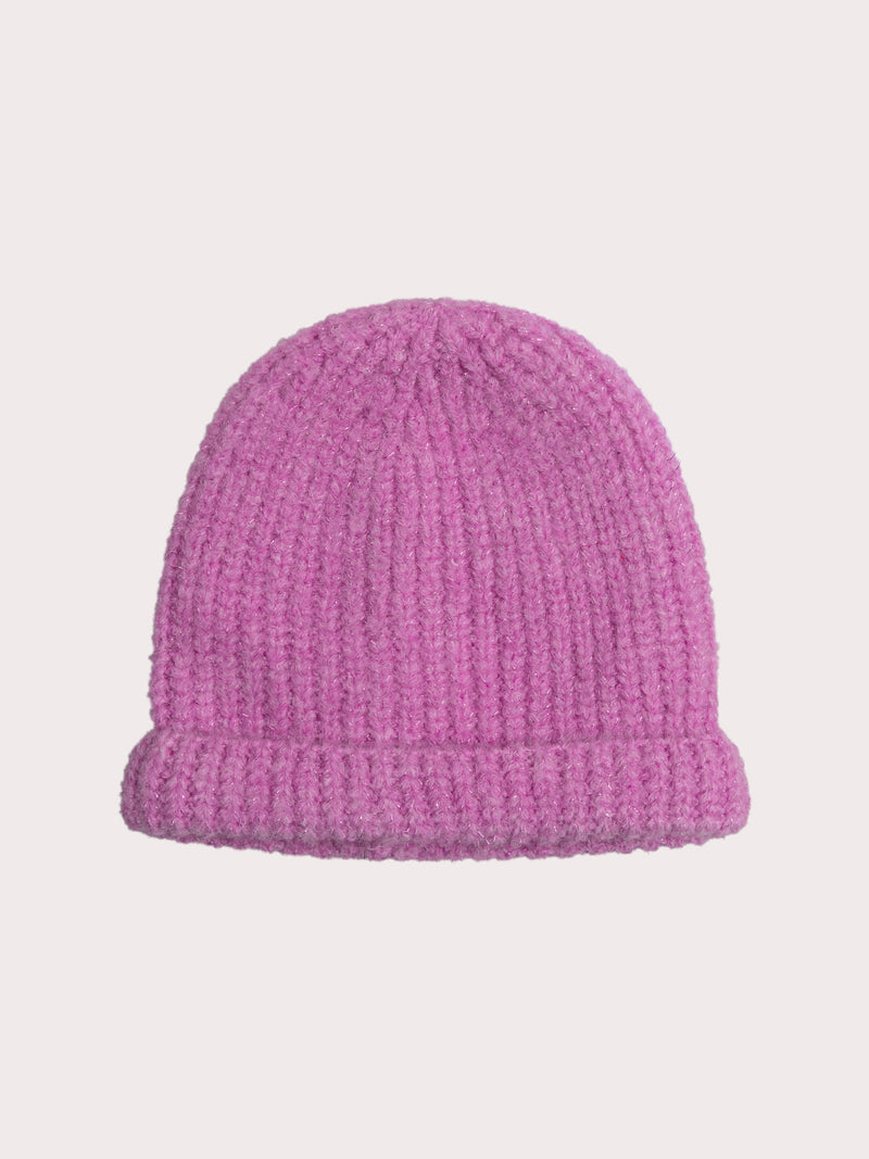 Bonnet violet pailleté pour bébé fille