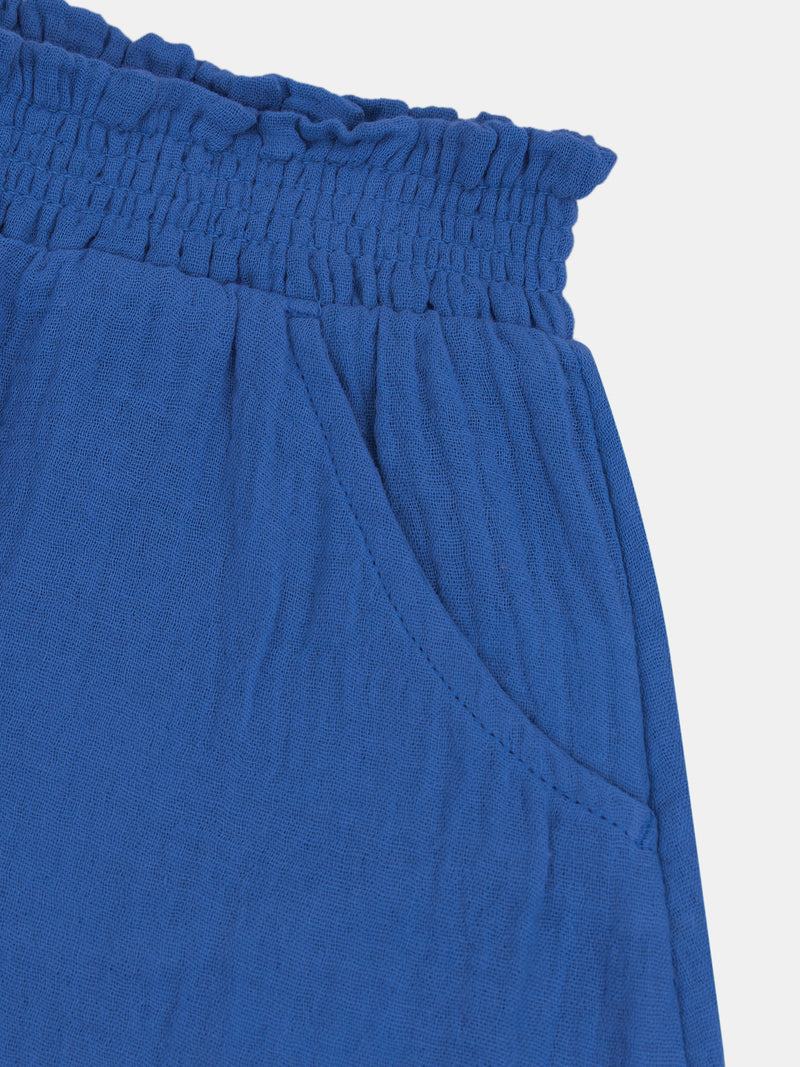 Short bleu foncé à poches pour fille