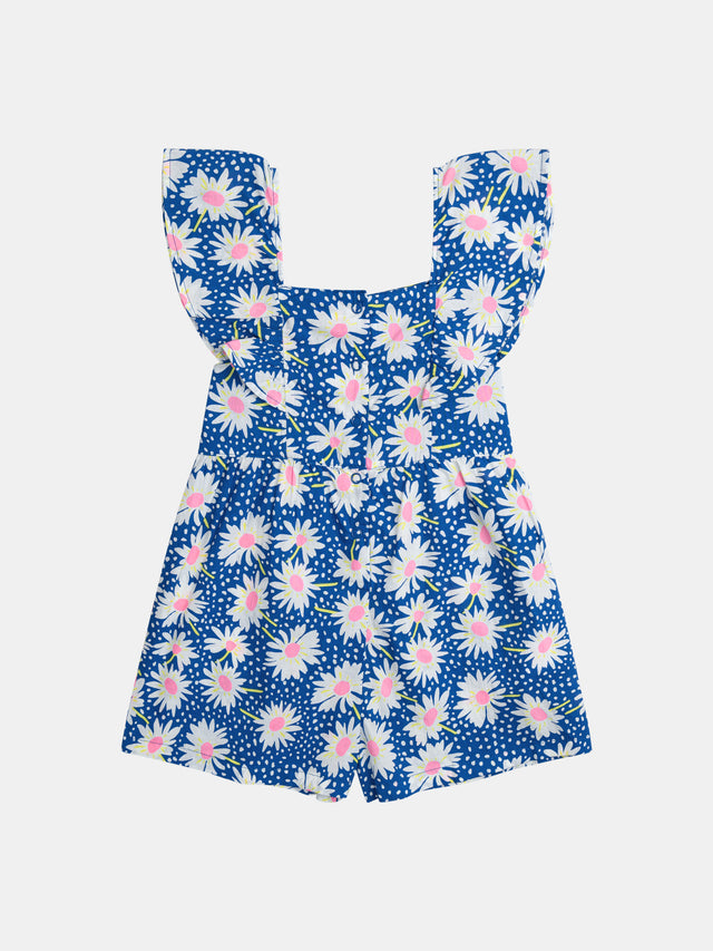 Combinaison bleue à imprimé fleurs pour fille