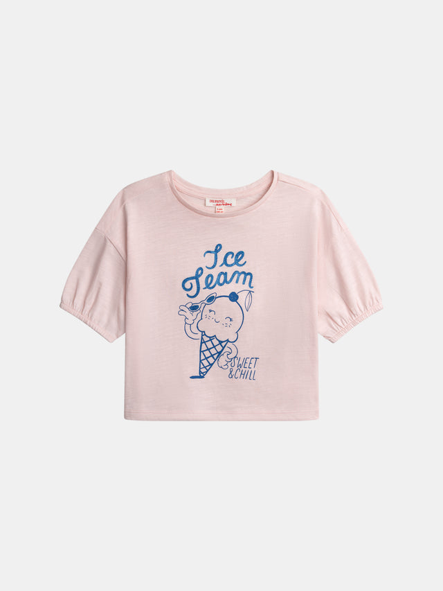 T-shirt rose animation glace pour fille
