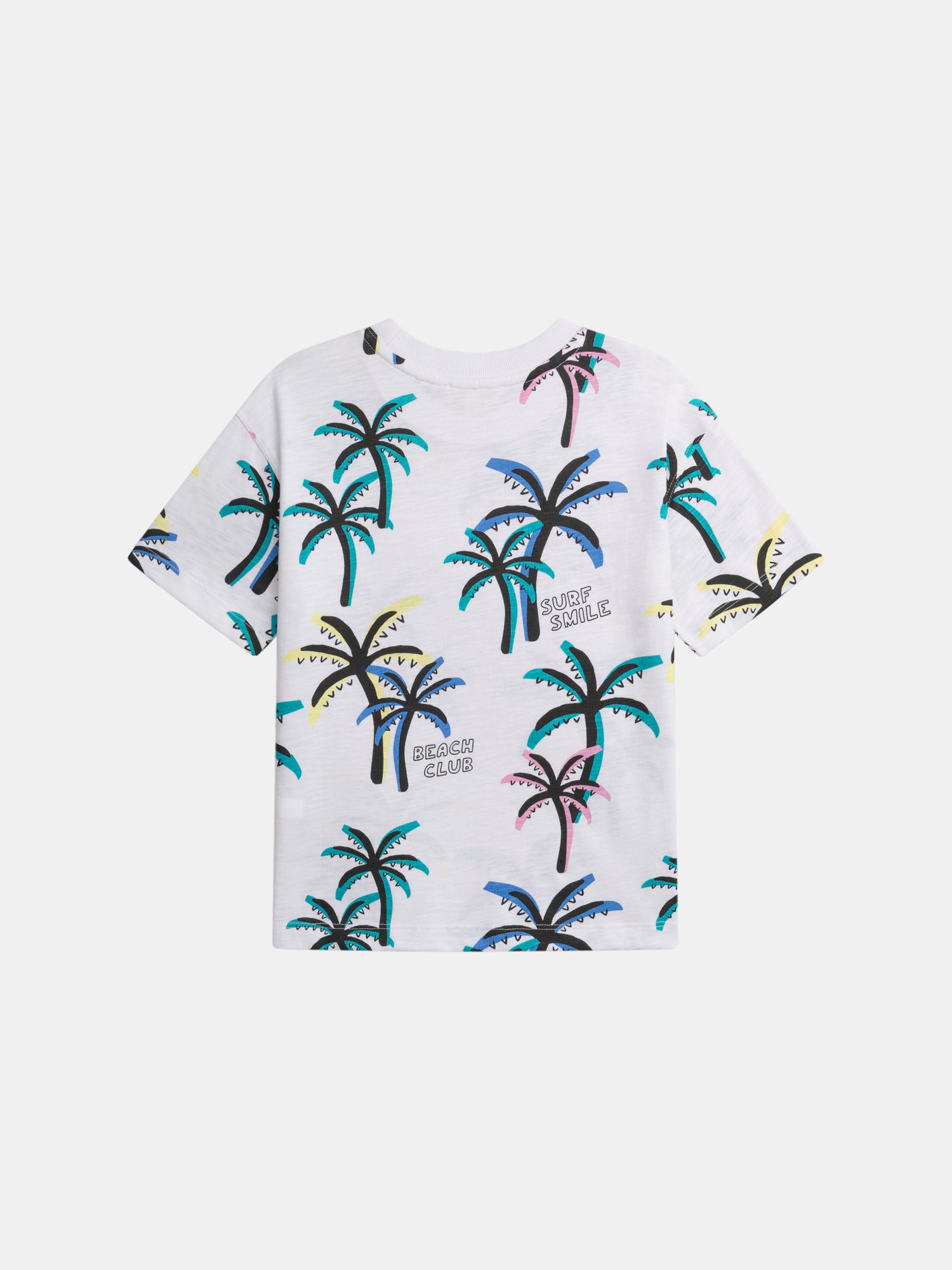 T-shirt blanc imprimé palmiers pour garçon