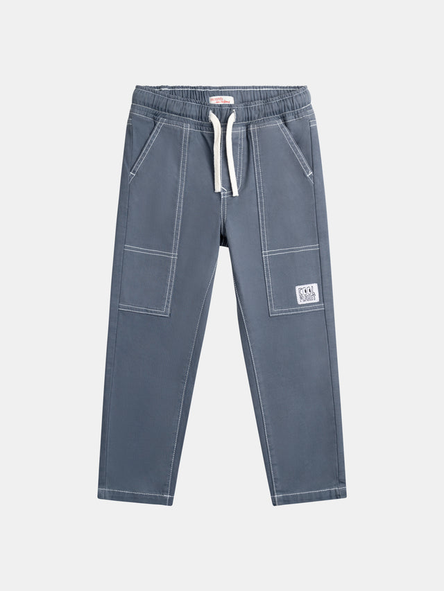 Pantalon bleu foncé à coutures contrastées pour garçon