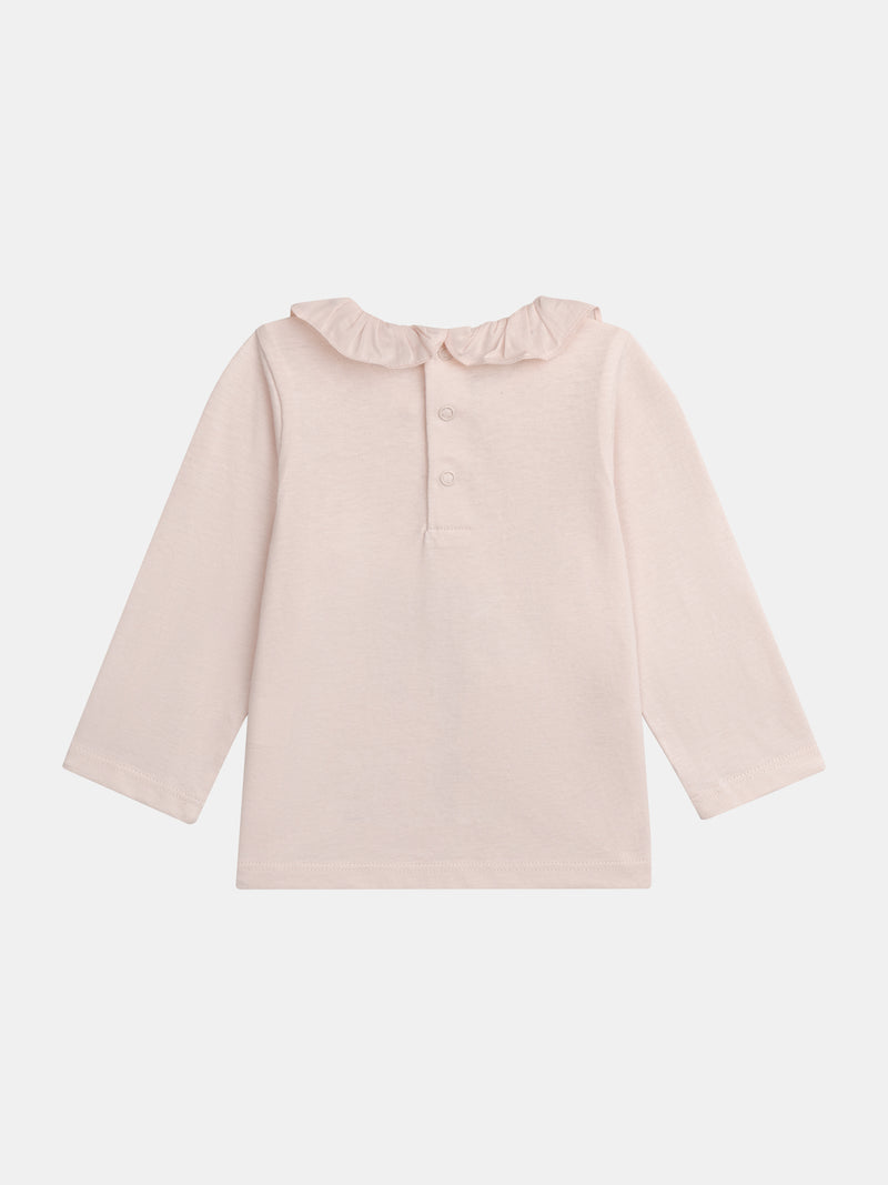 Brassière à col volanté rose poudré pour bébé fille