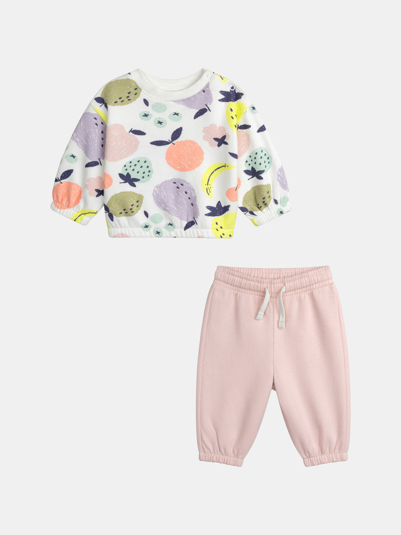 Ensemble imprimé  fruitier pour bébé fille