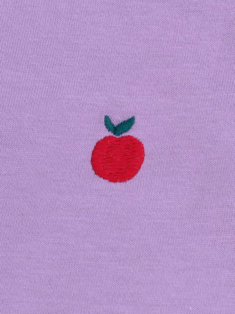 T-shirt mauve à manches volantées et brodées pour bébé fille